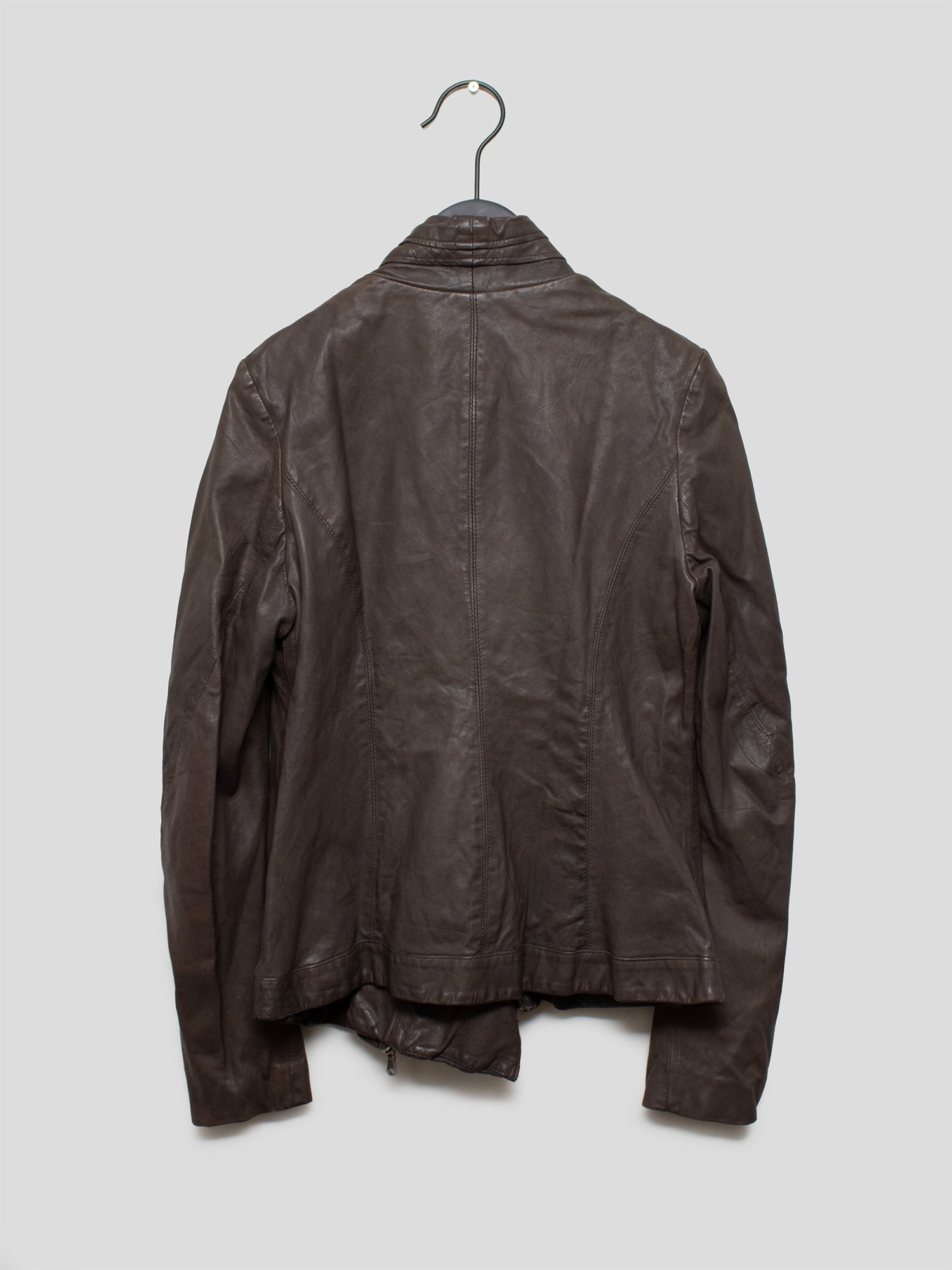 Asymmetrical Dual-Zip Leather Jacket