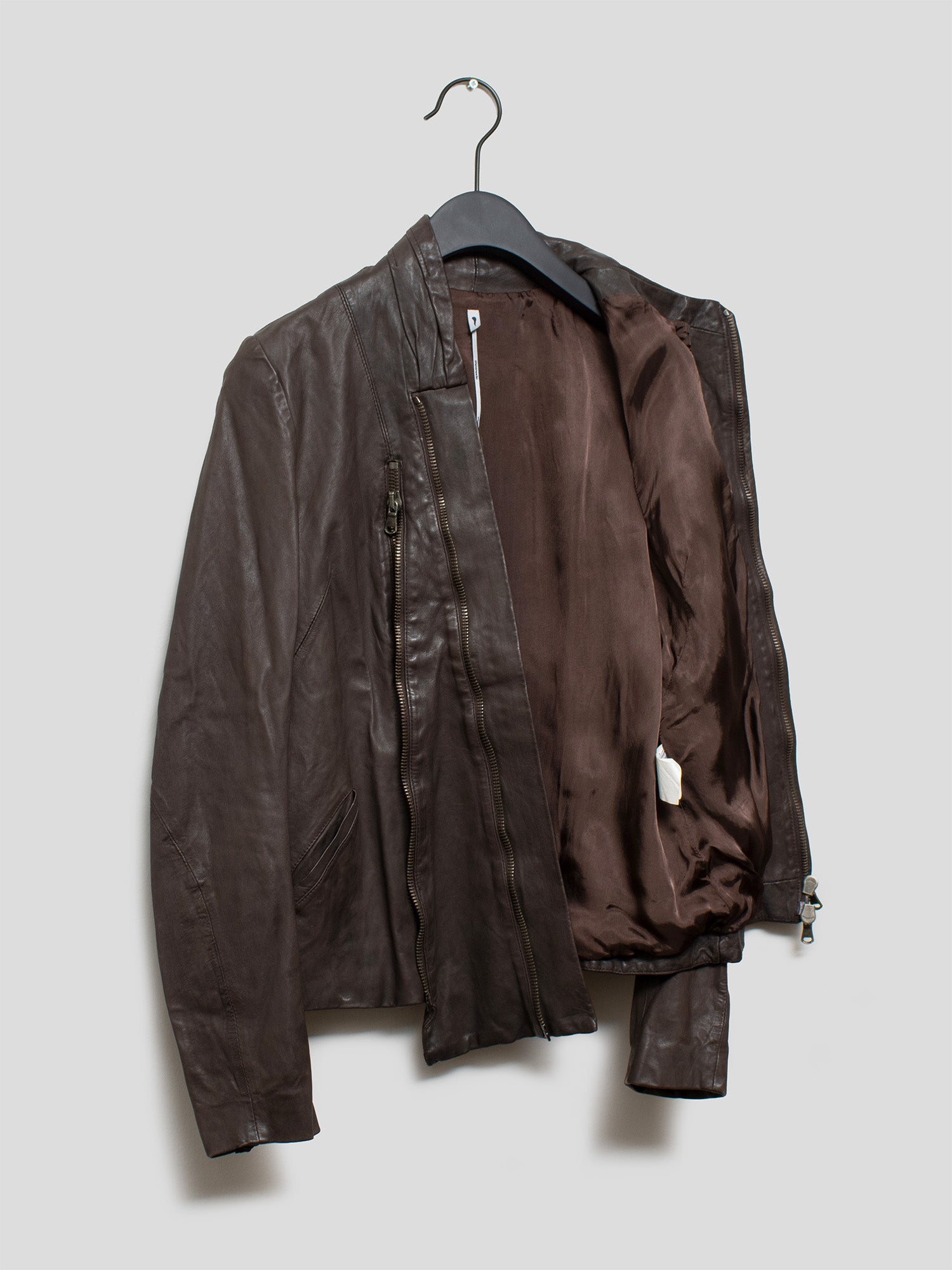 Asymmetrical Dual-Zip Leather Jacket