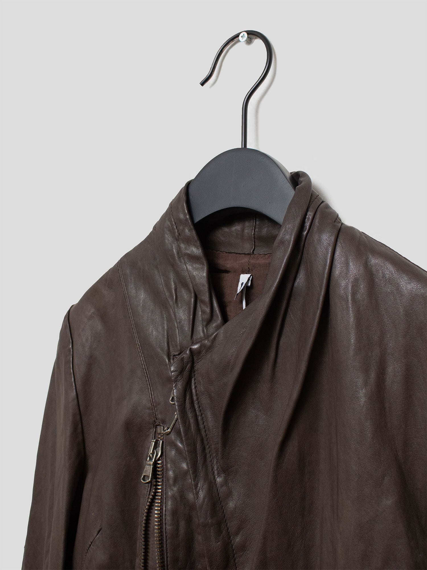 Asymmetrical Dual-Zip Leather Jacket