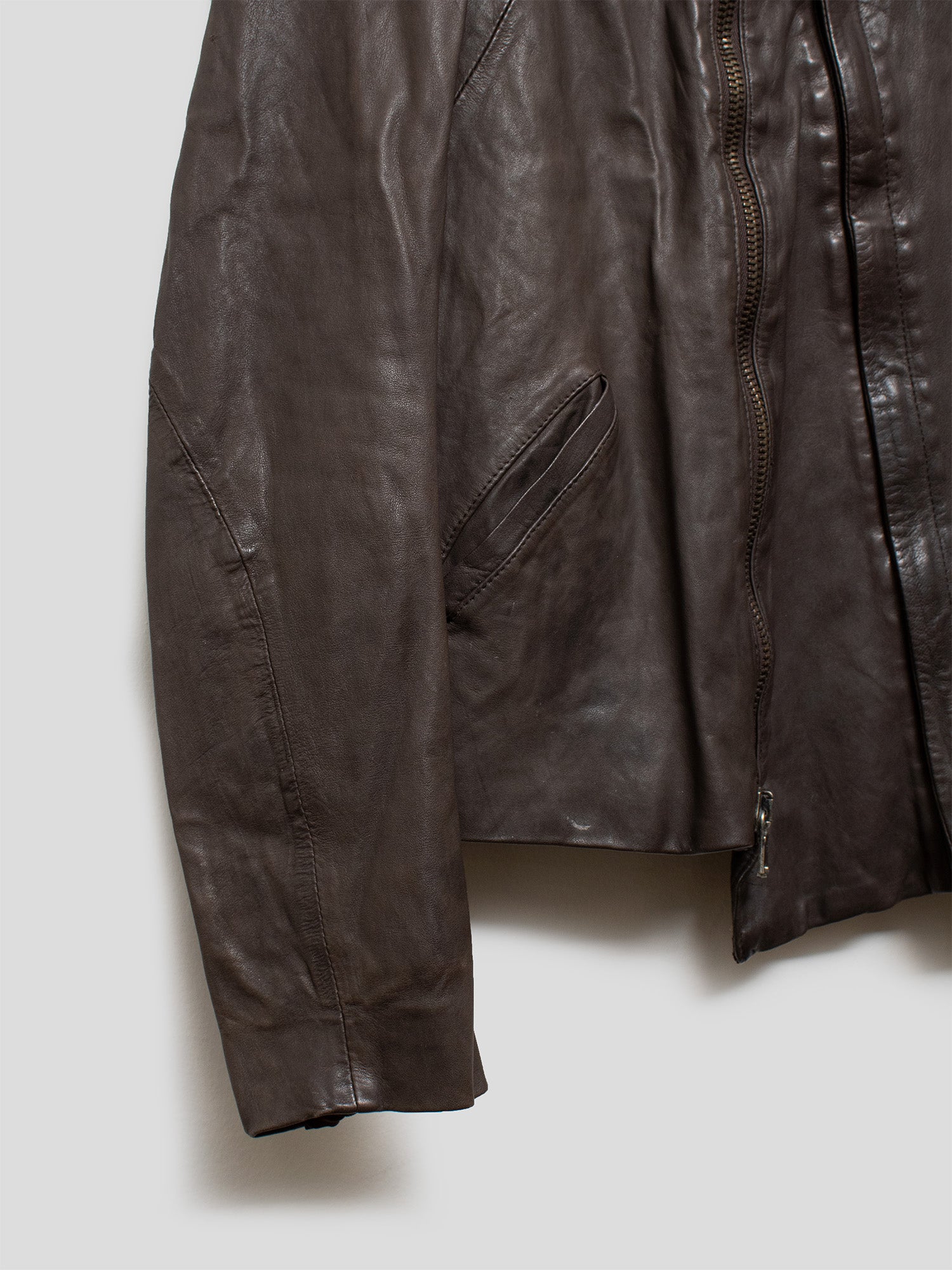 Asymmetrical Dual-Zip Leather Jacket