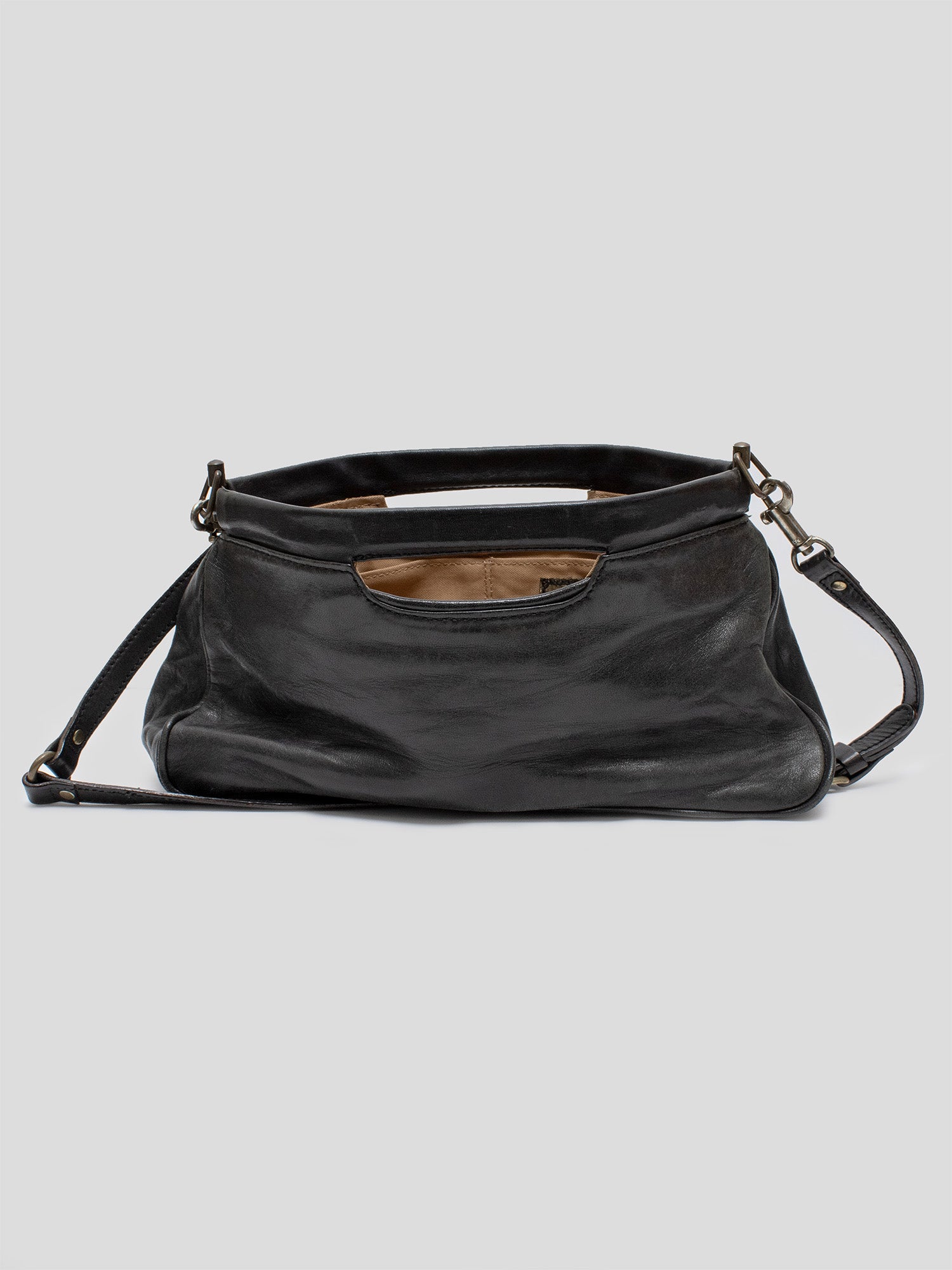 2000s Dual Handle Leather Bag