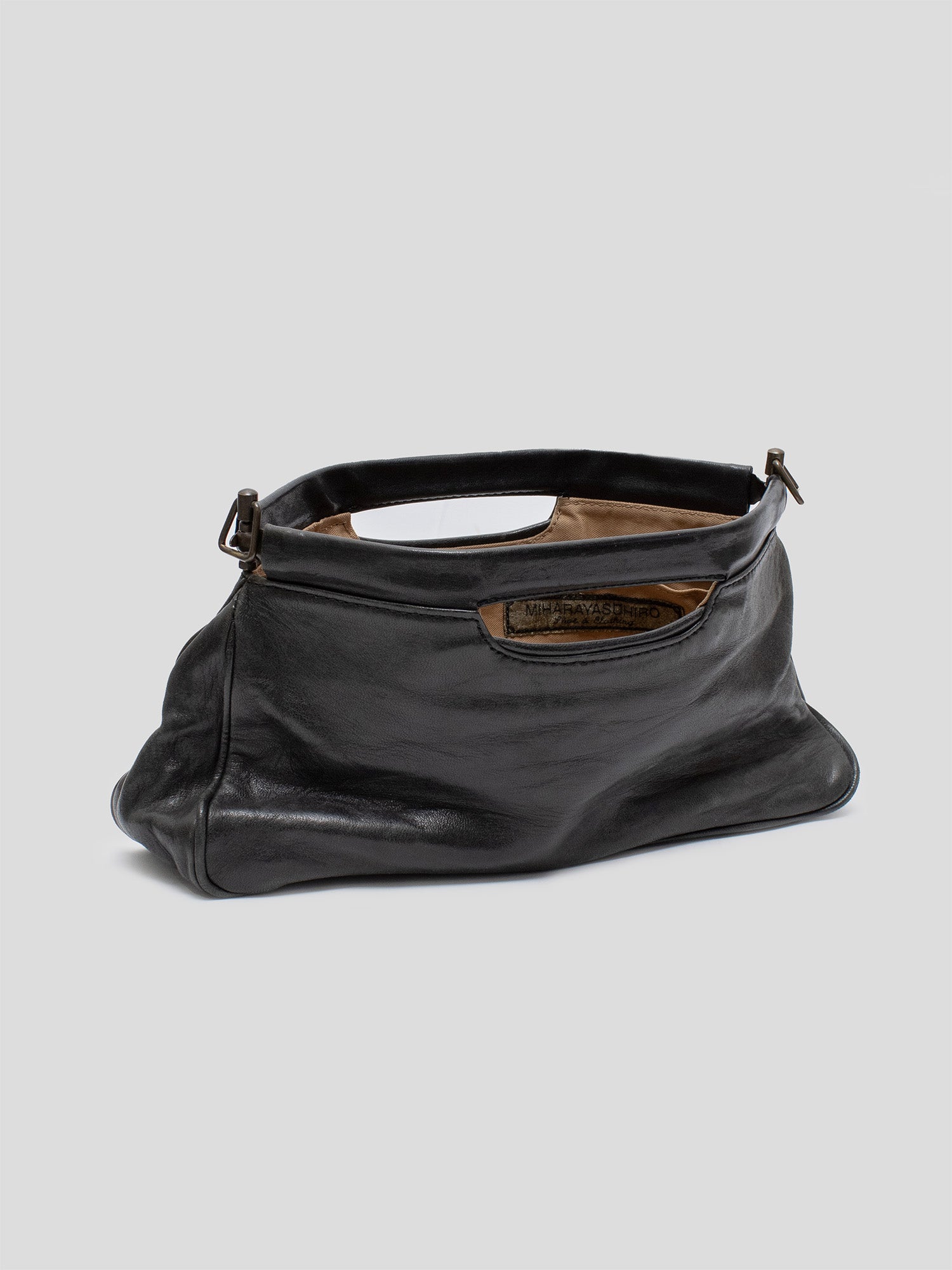 2000s Dual Handle Leather Bag