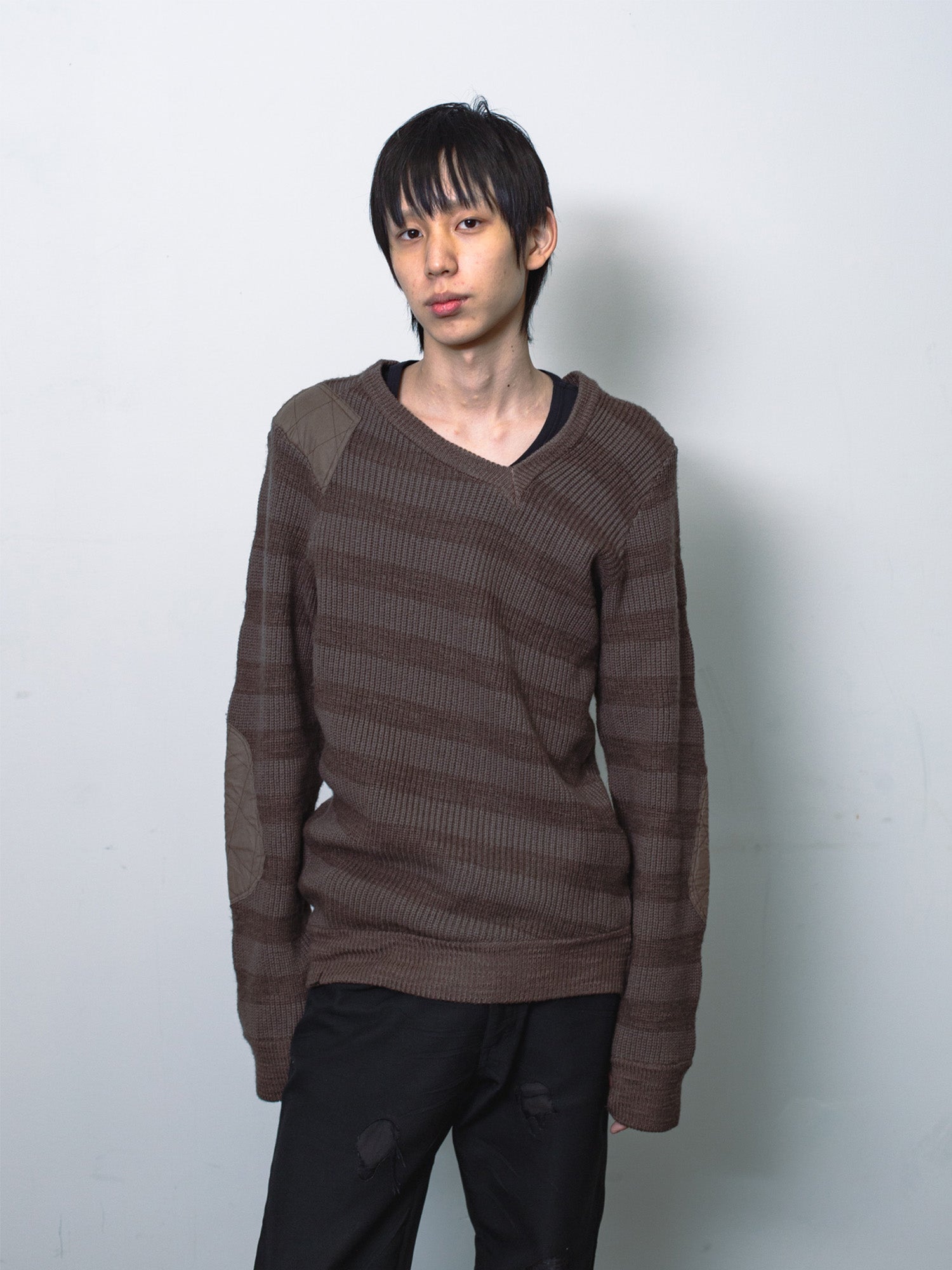 AW04 Asymmetrical Striped Sweater