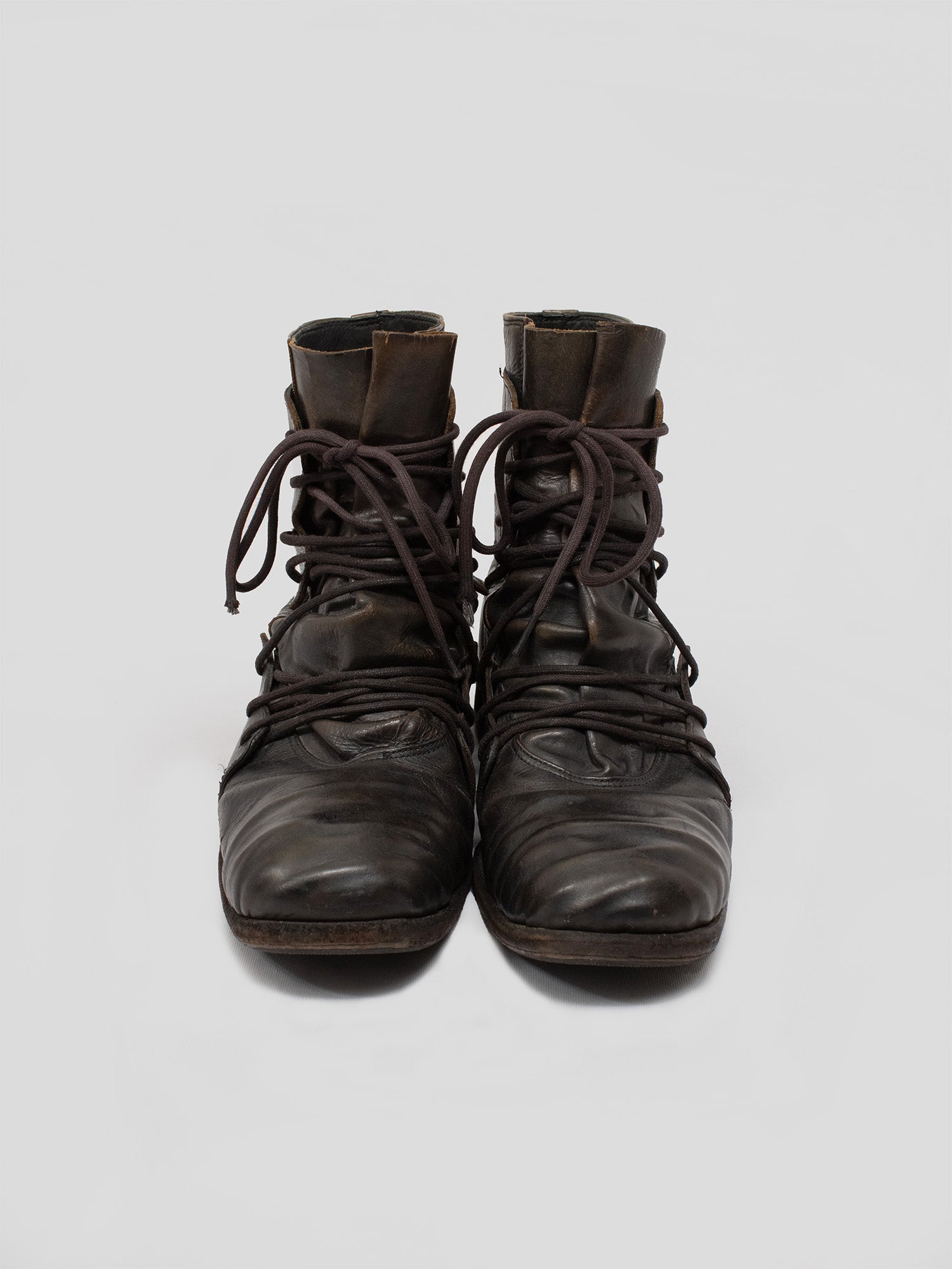 2000s Wrinkled Leather Boots