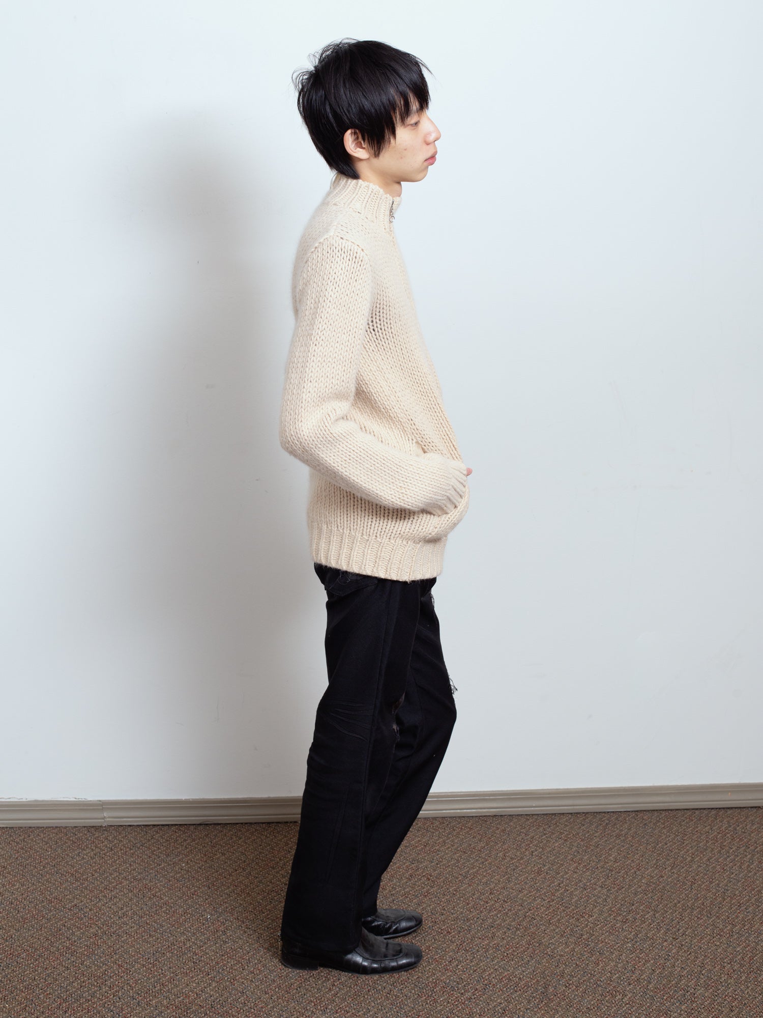 AW03 "Dress Door" Offset Zip Sweater