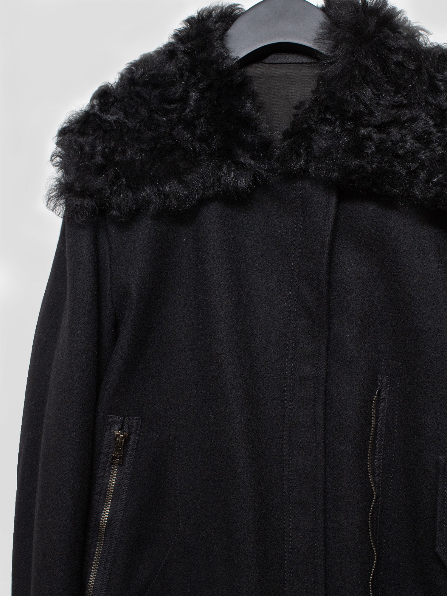 AW03 Fur-Trim Wool Blouson