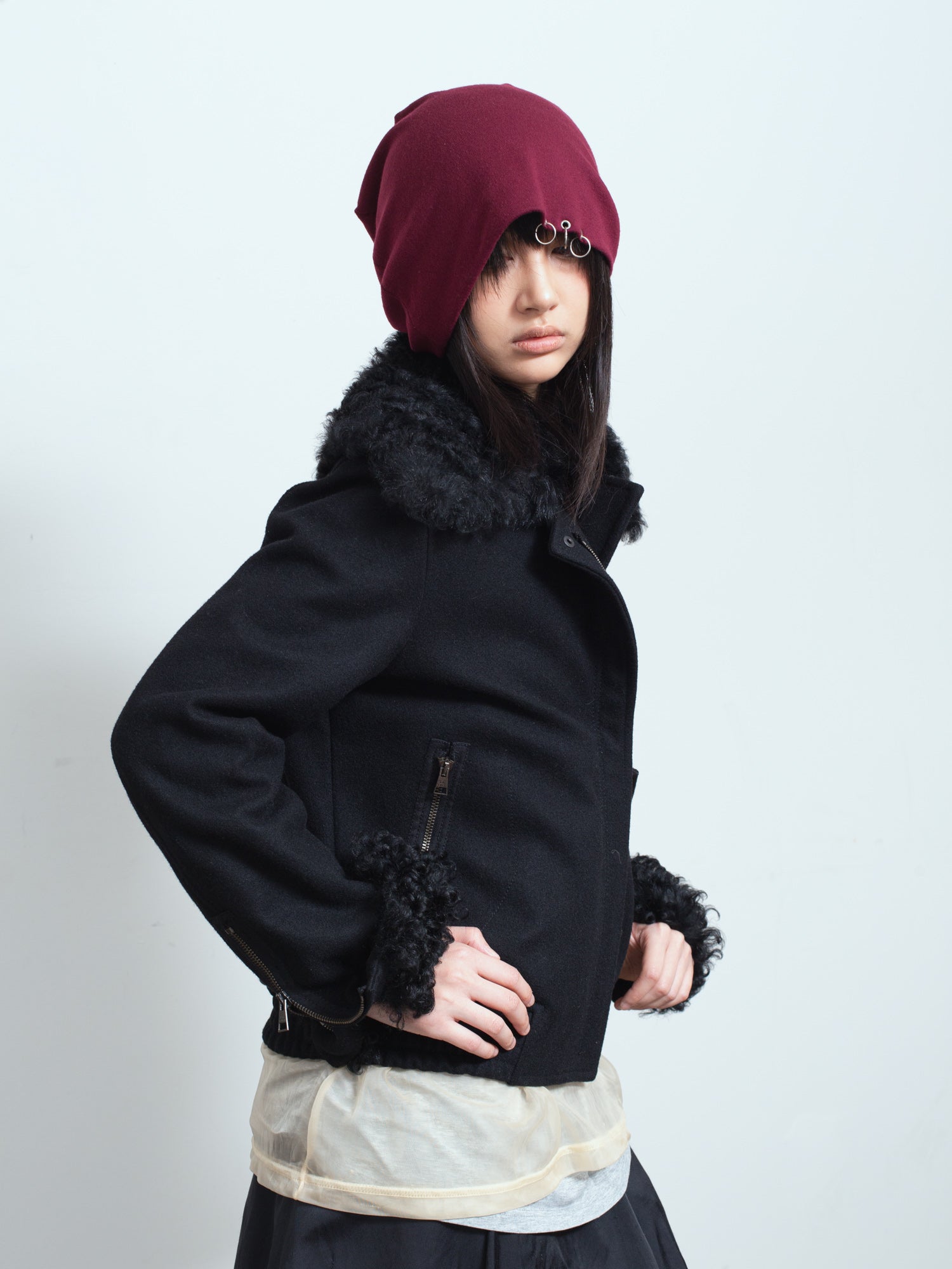 AW03 Fur-Trim Wool Blouson