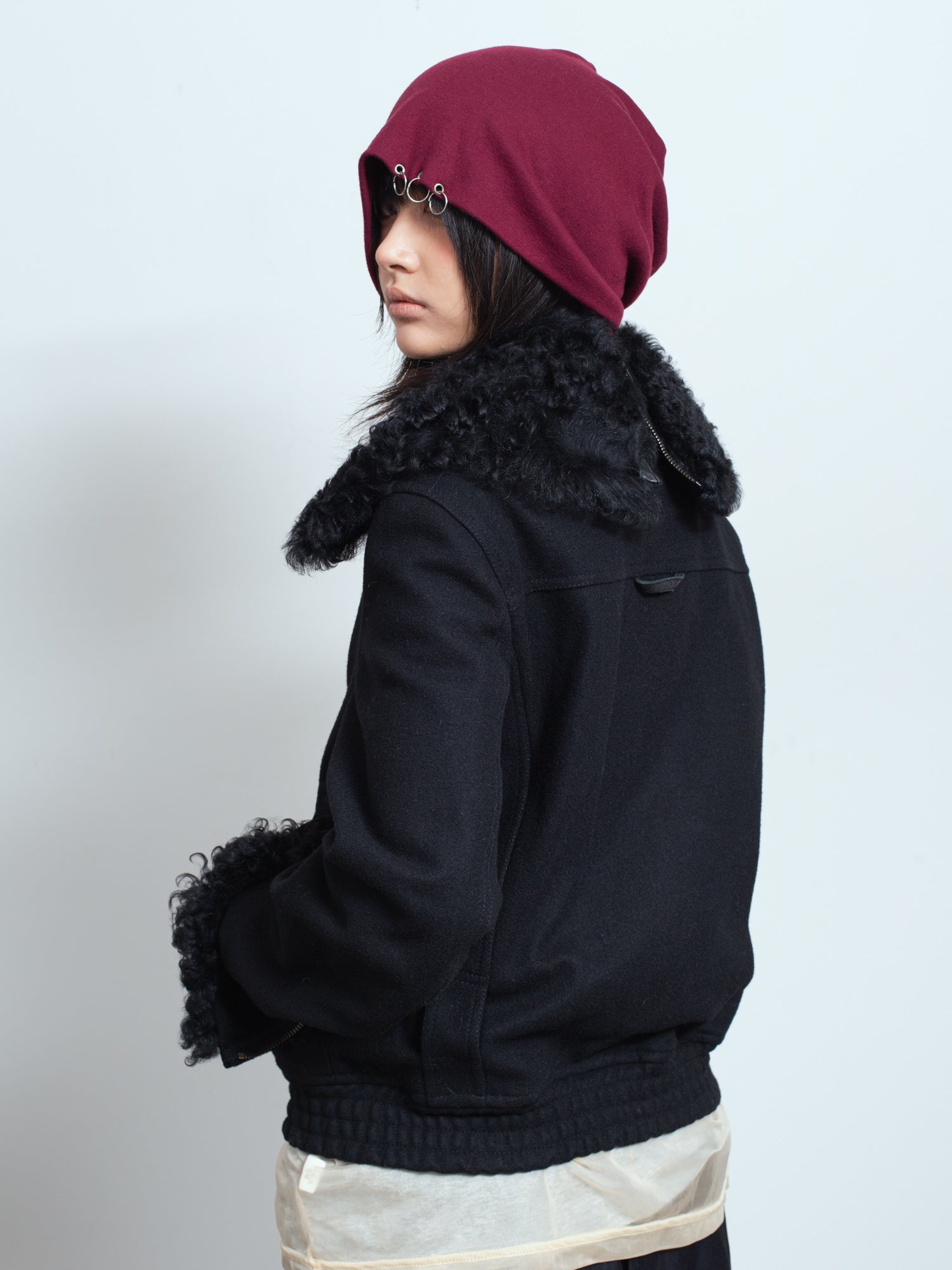 AW03 Fur-Trim Wool Blouson