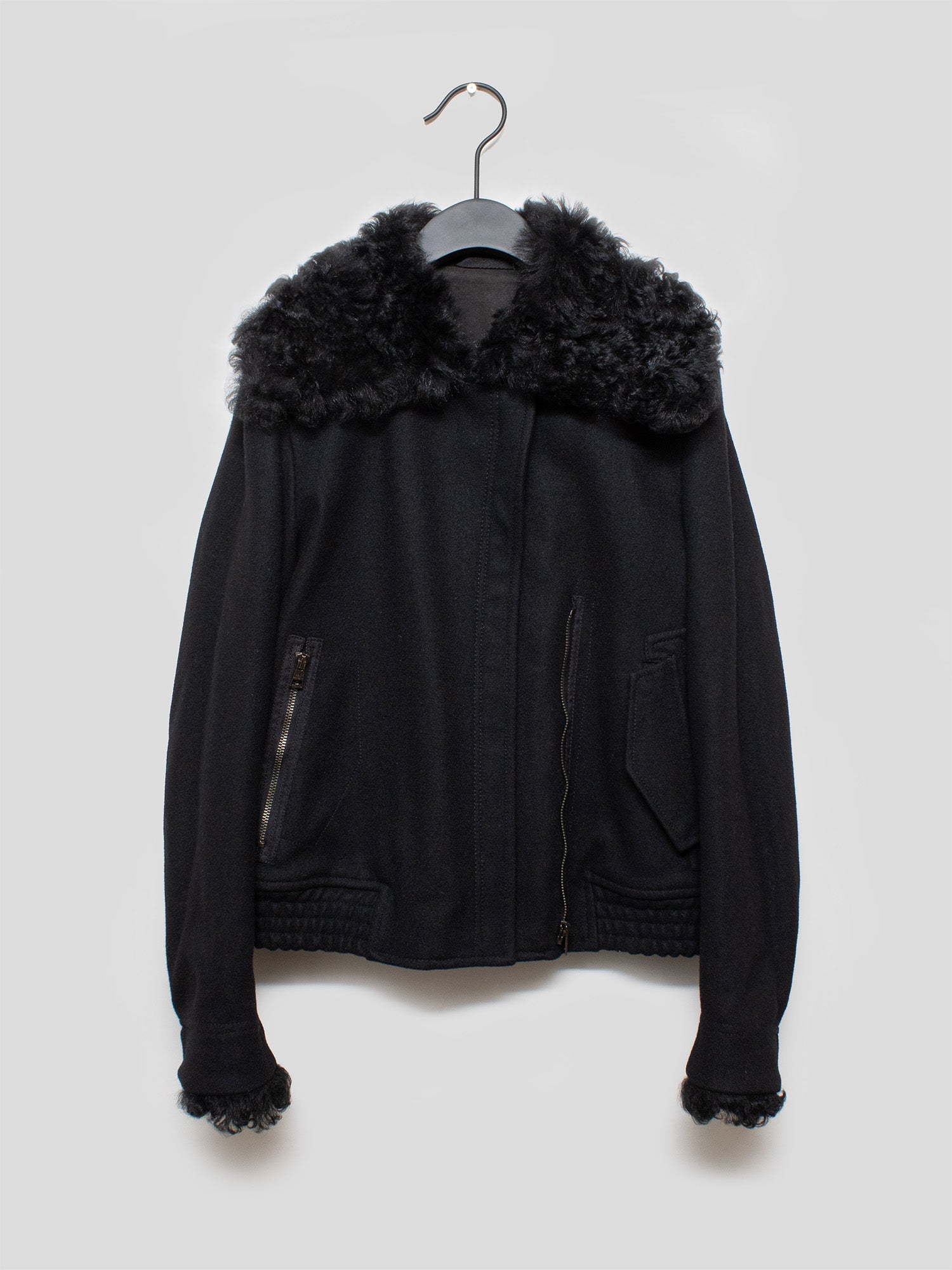 AW03 Fur-Trim Wool Blouson