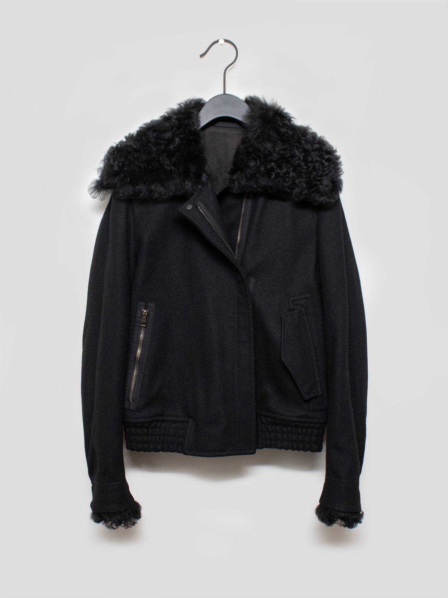 AW03 Fur-Trim Wool Blouson