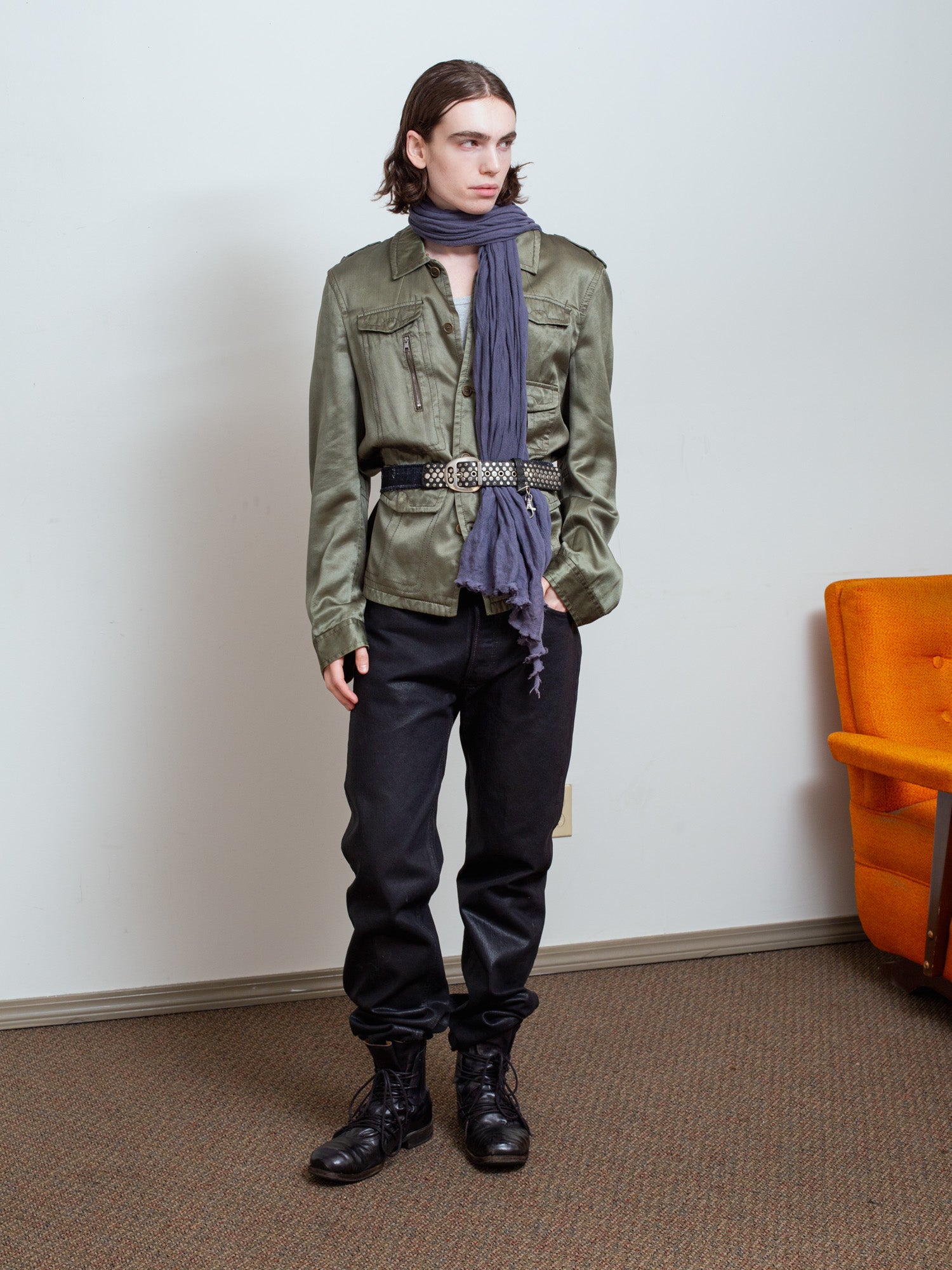 AW06 Satin Military Overshirt
