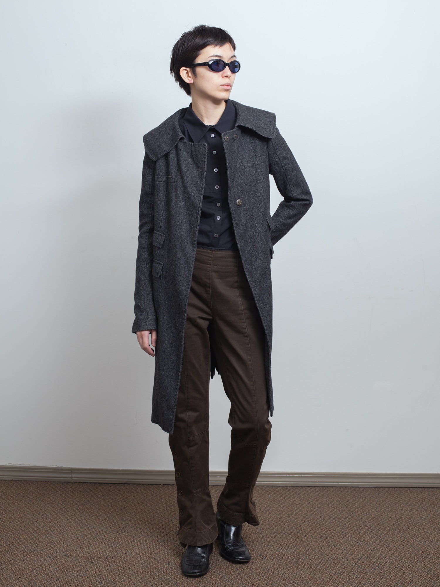 AW06 Rounded Collar Wool Coat