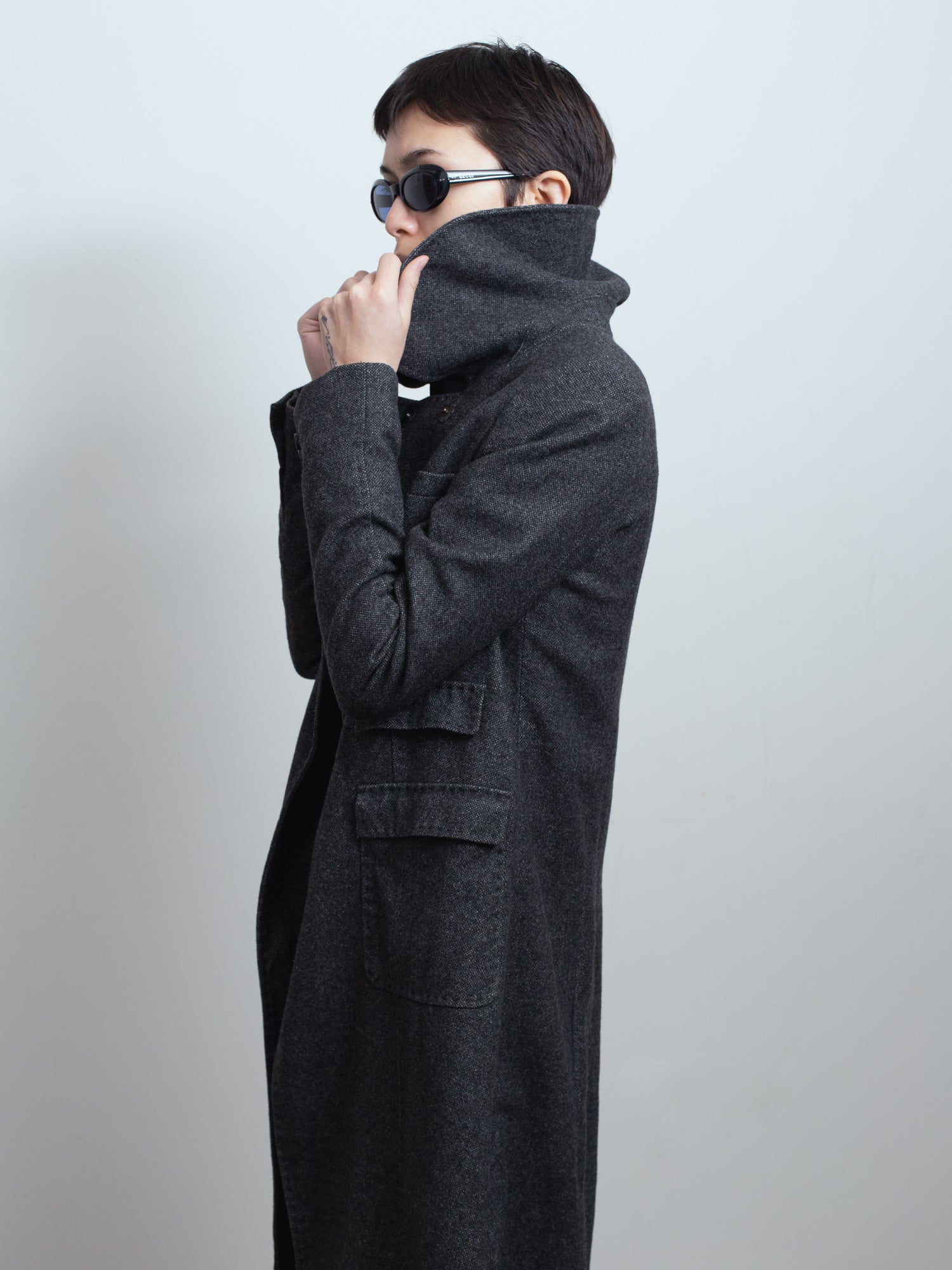 AW06 Rounded Collar Wool Coat