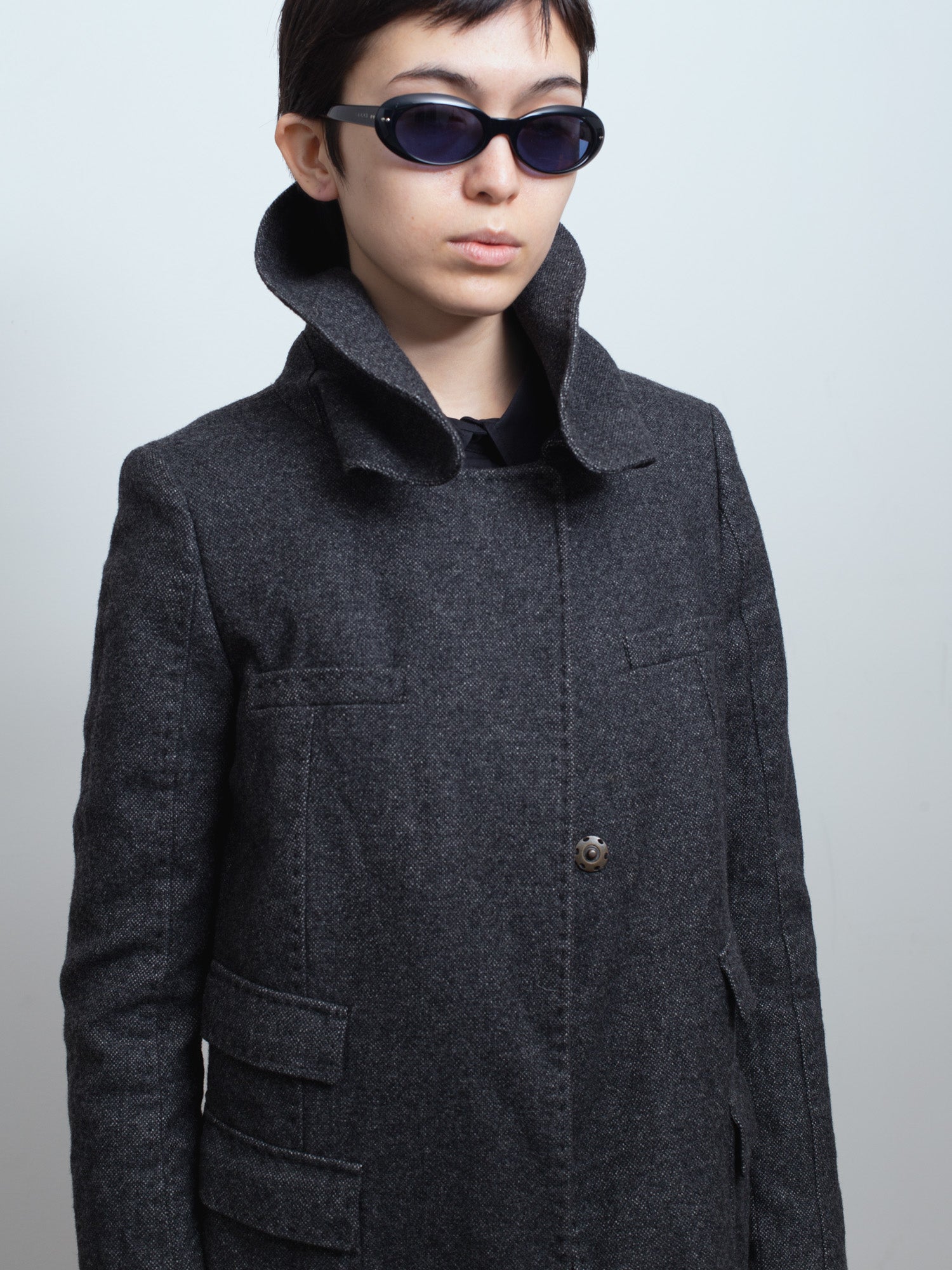 AW06 Rounded Collar Wool Coat