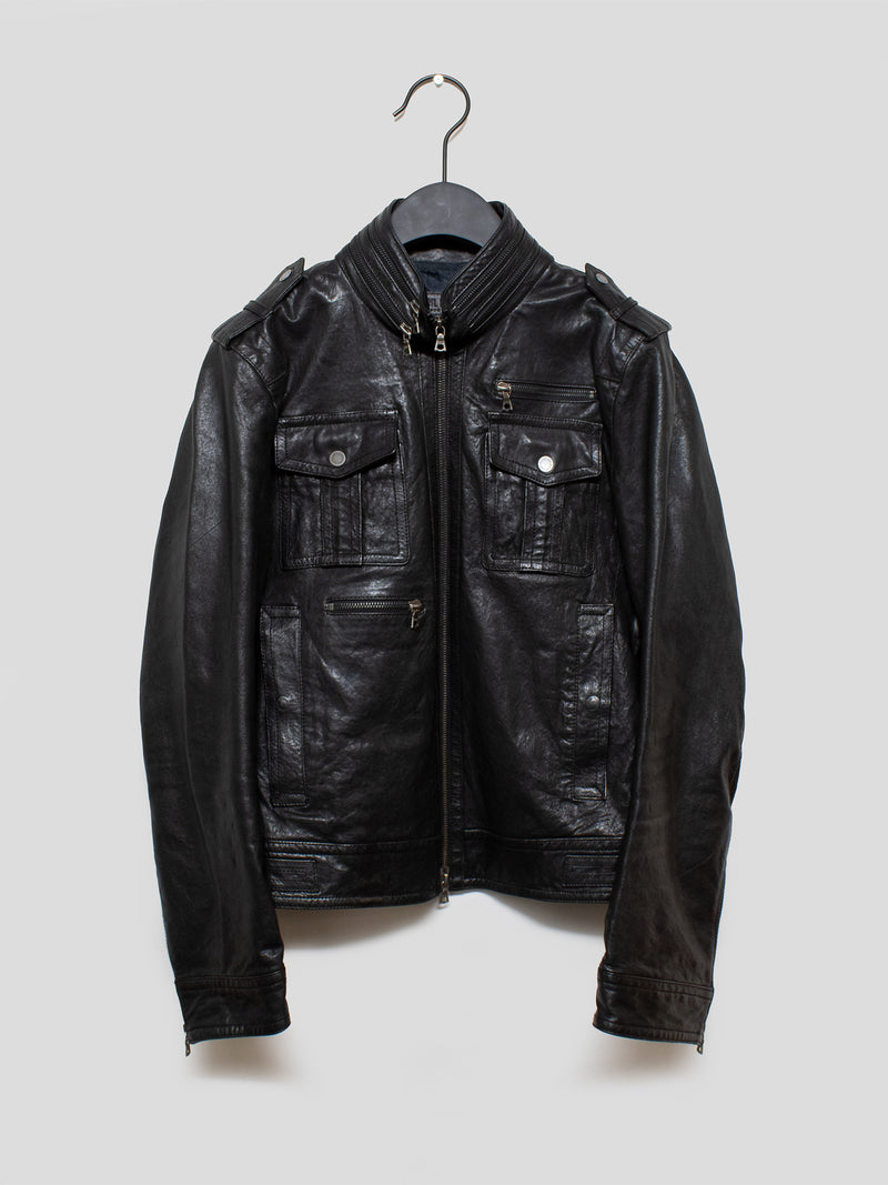 AW08 Multi-Zip Lambskin Moto Jacket