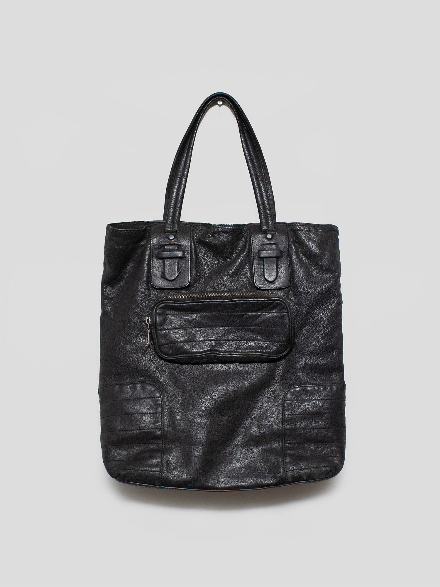 2000s Utility Leather Tote Bag