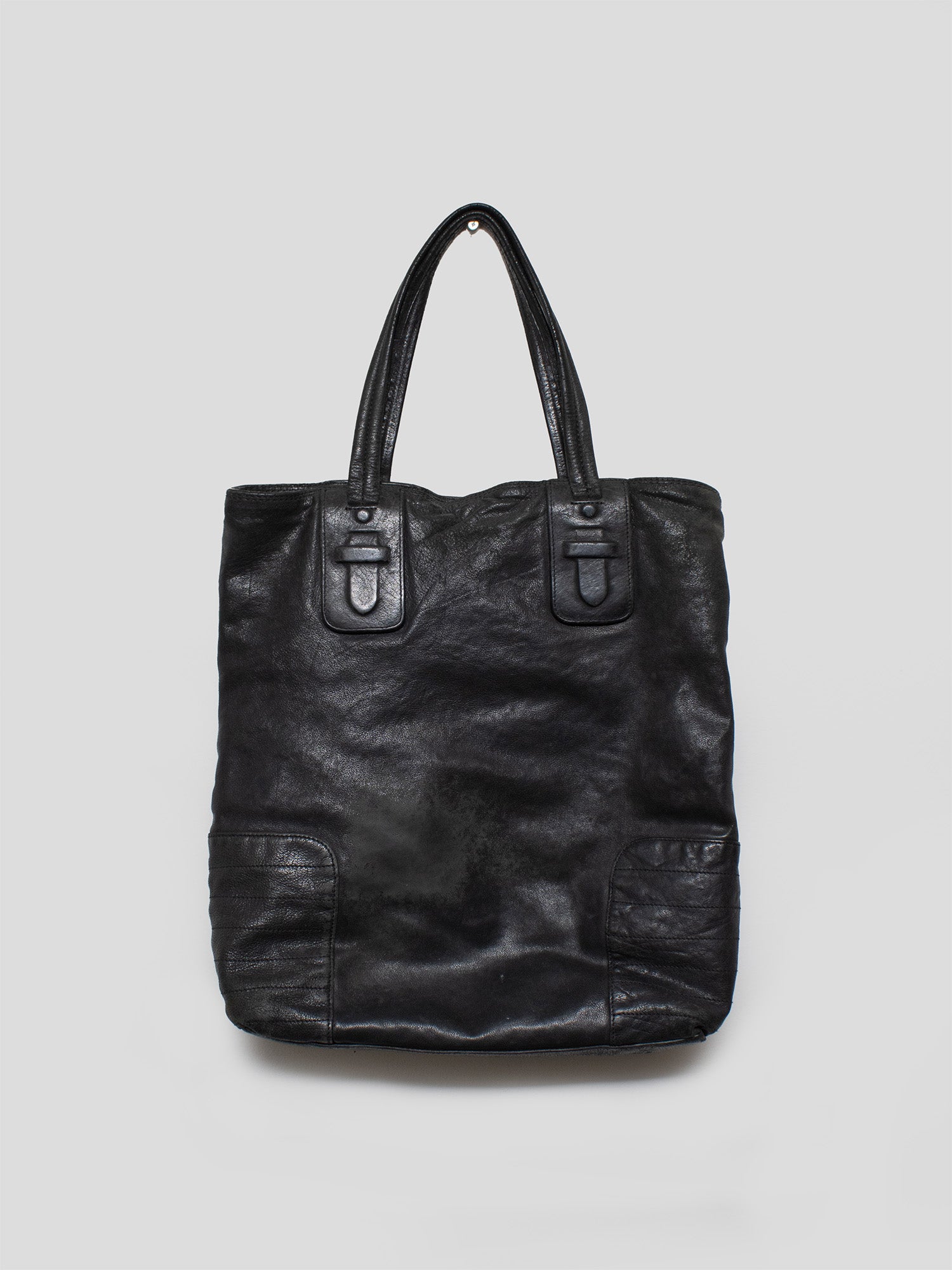 2000s Utility Leather Tote Bag