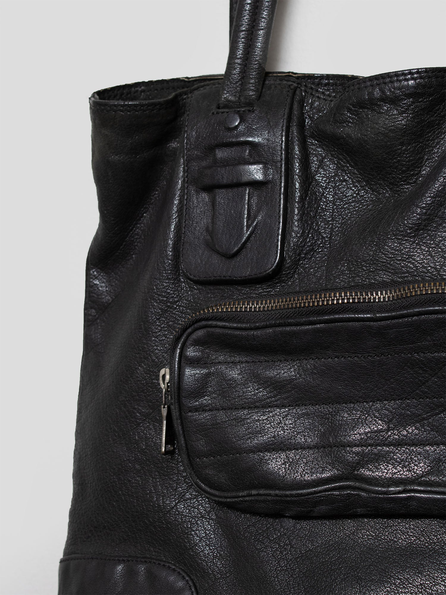 2000s Utility Leather Tote Bag