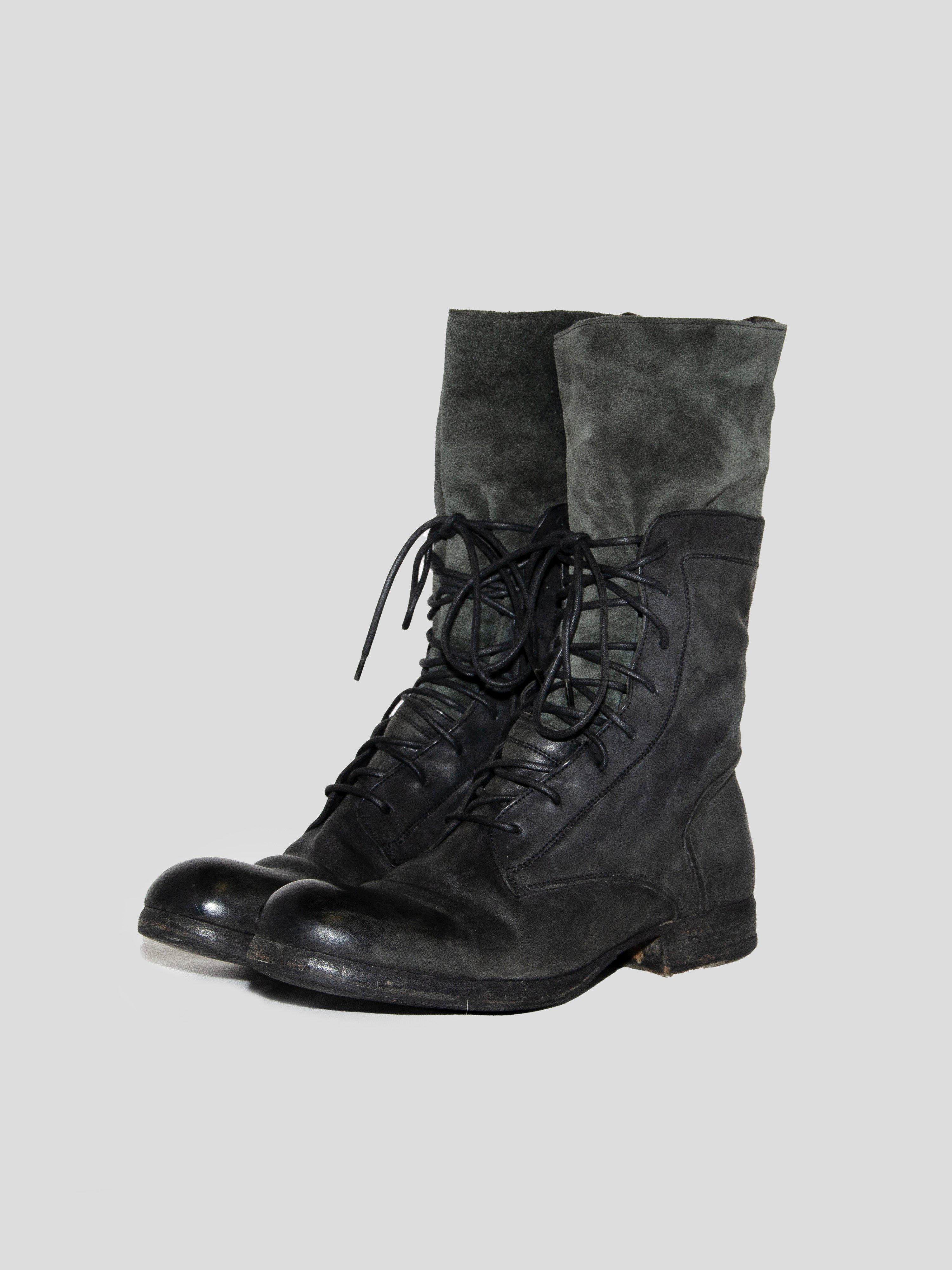 Layered Lace-up Boots