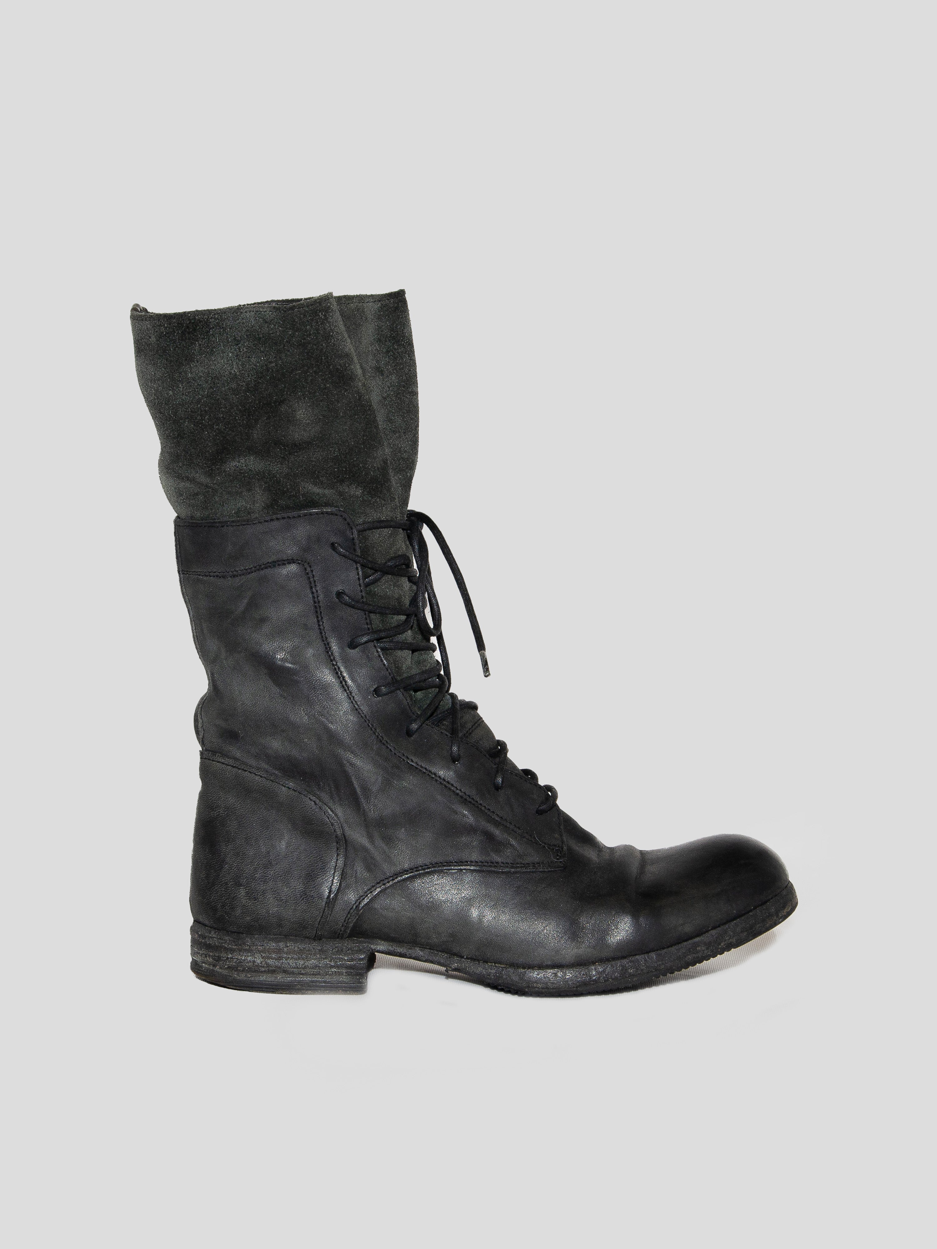 Layered Lace-up Boots