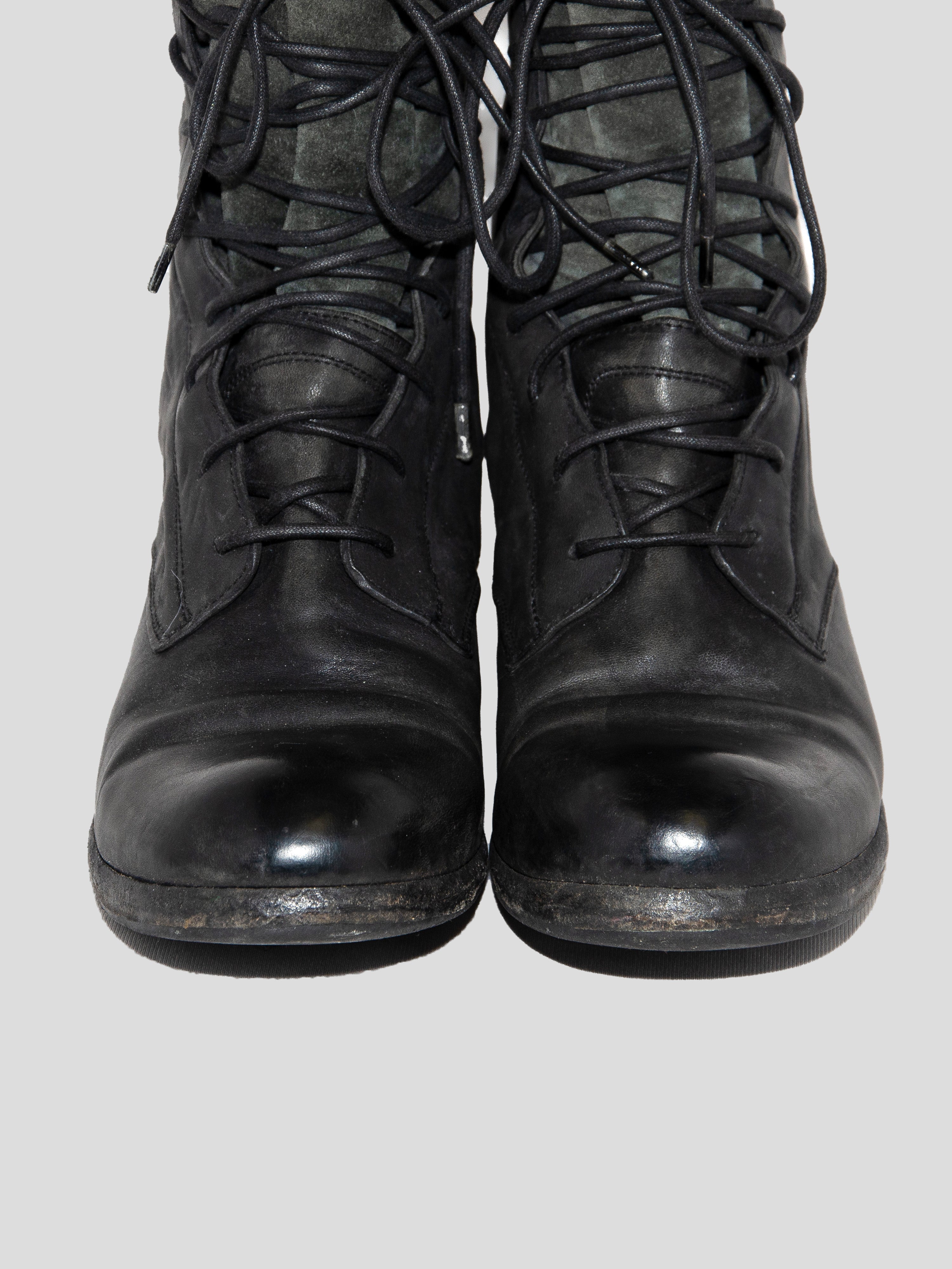 Layered Lace-up Boots