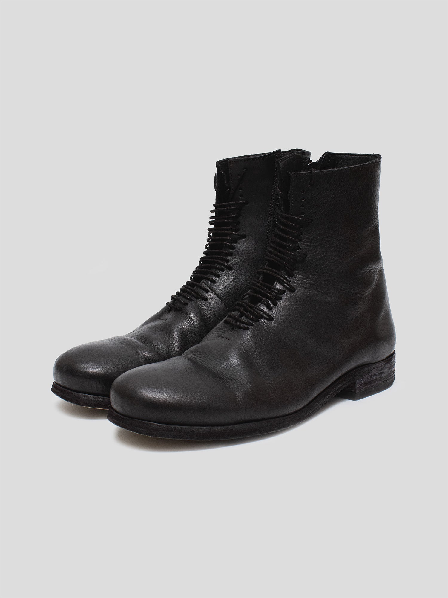 Ladder-Lace Leather Boots