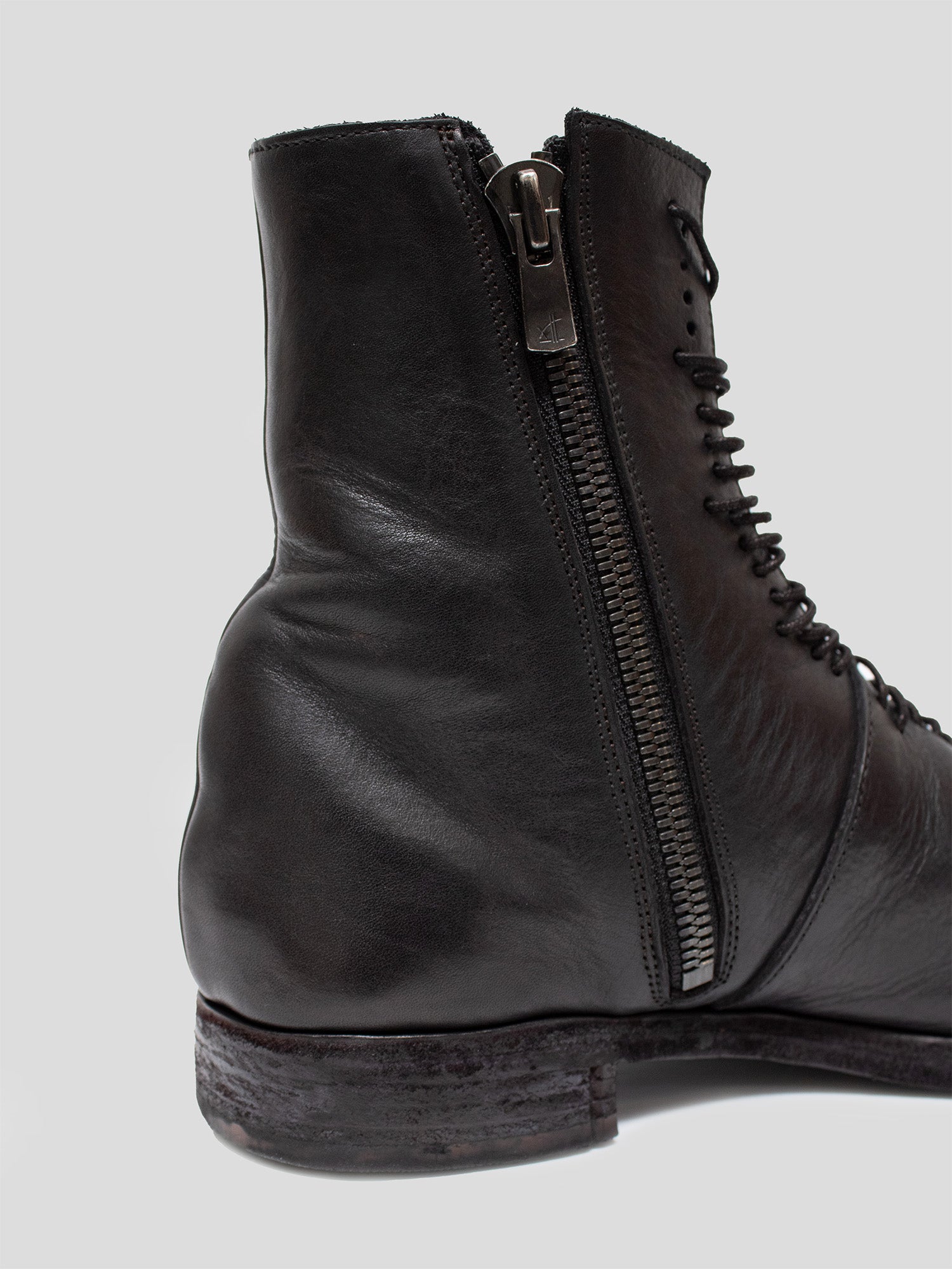 Ladder-Lace Leather Boots