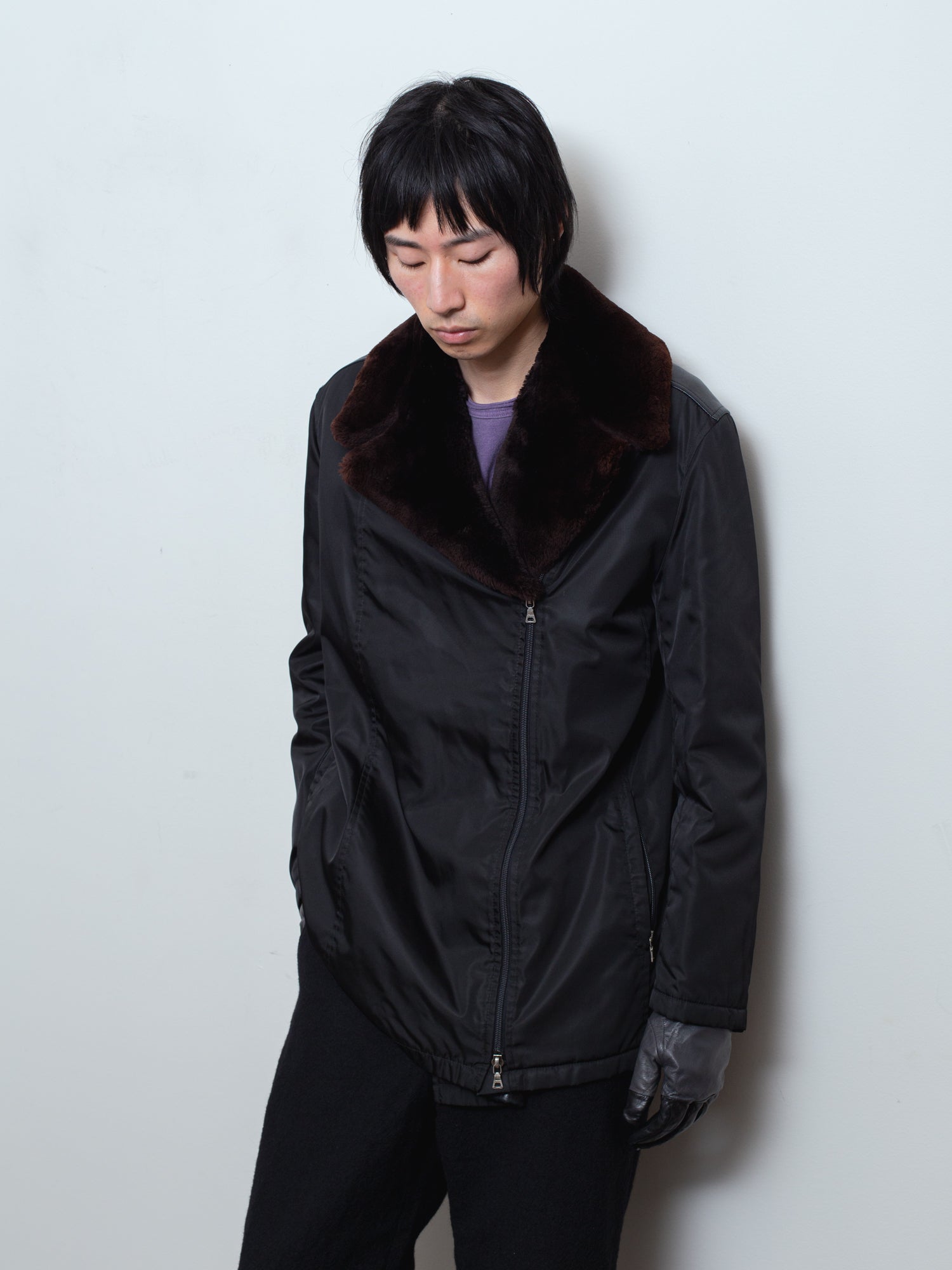 1990s Nylon Jacket with Removable Collar