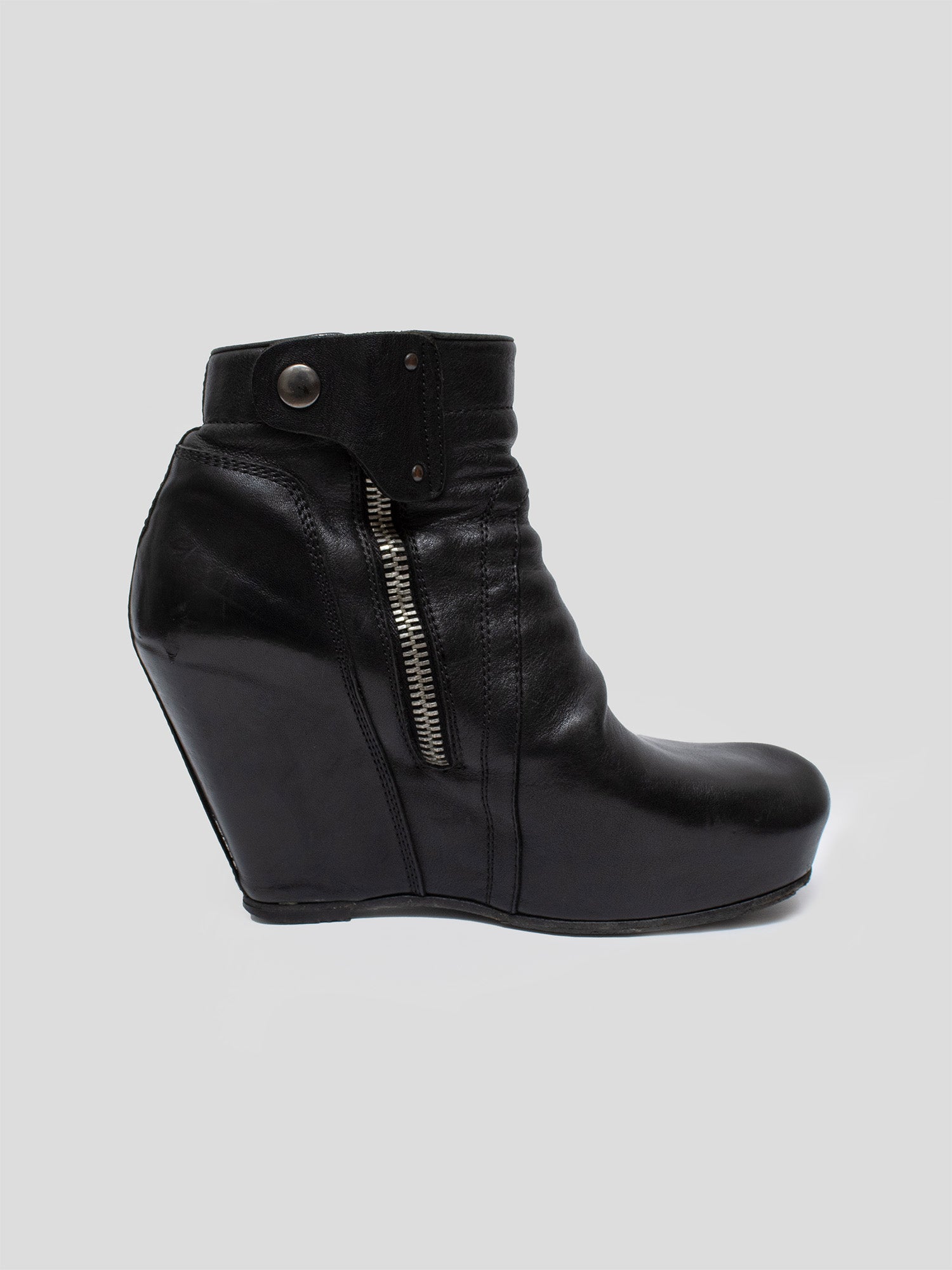 Rick Owens Leather Wedge Boots | COMMUNE
