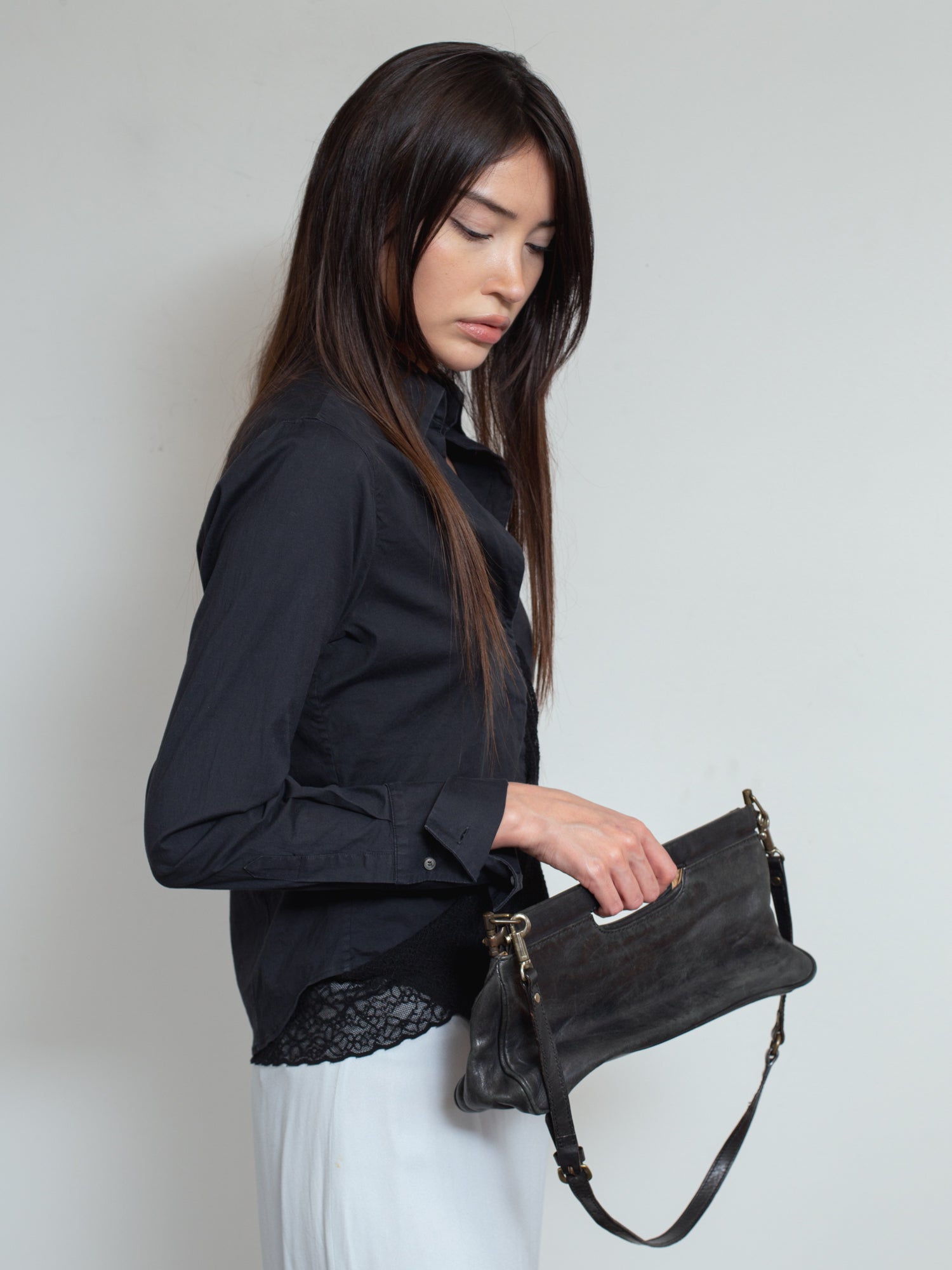 1990s Blouse with Lace Detail