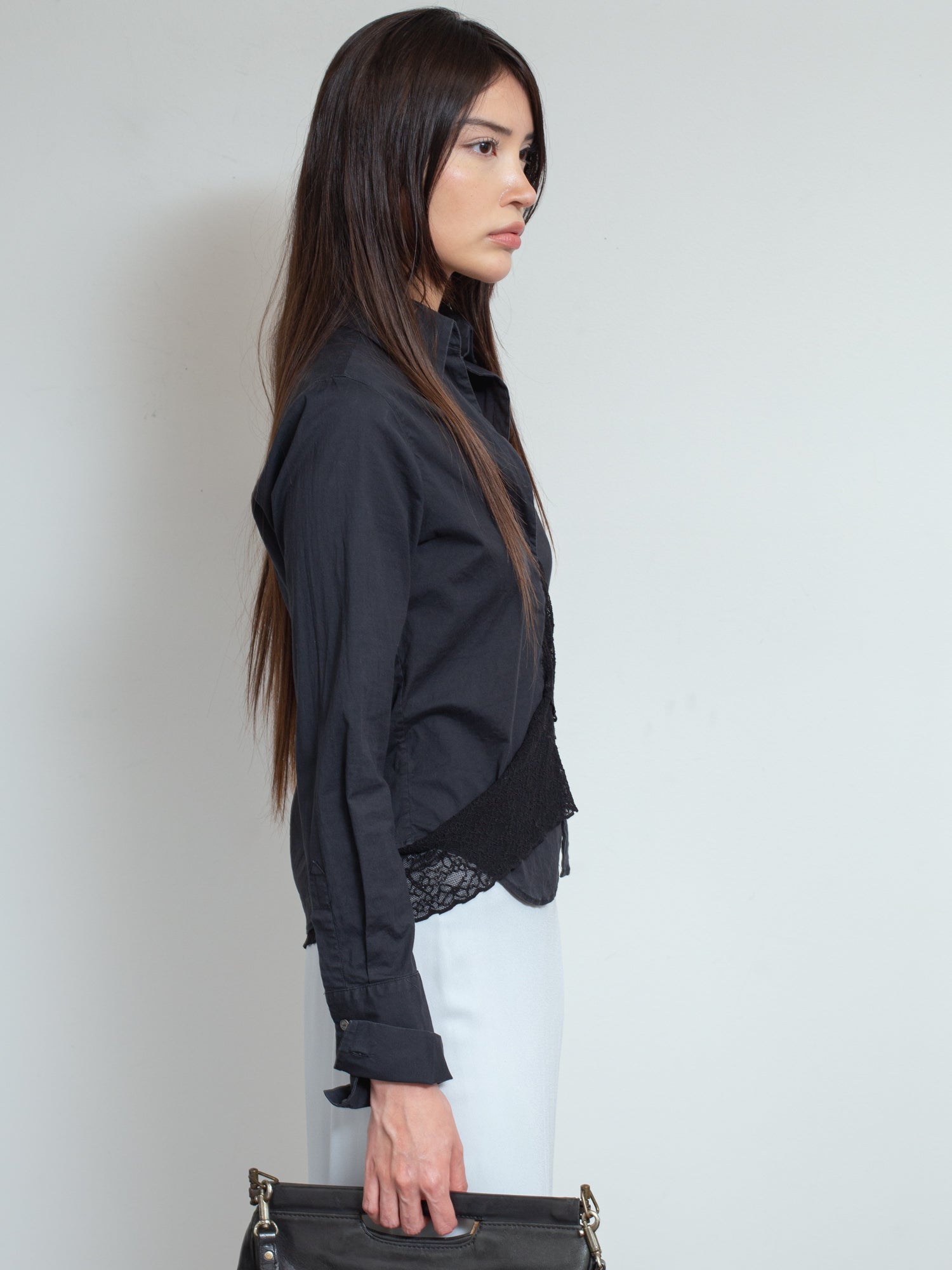 1990s Blouse with Lace Detail