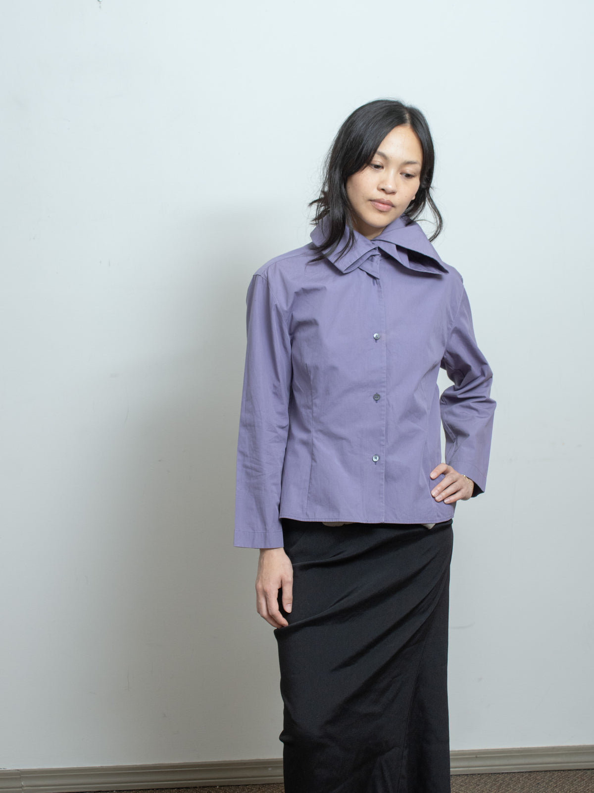 SS91 Blouse with Sculptural Collar