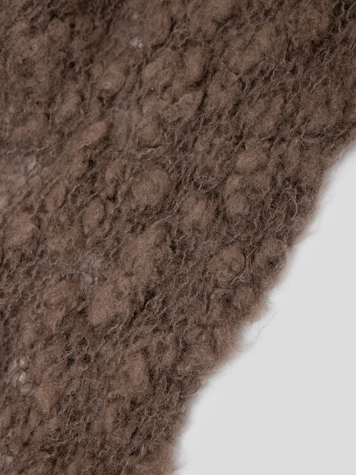 Bouclé Wool Scarf with Lace Detail