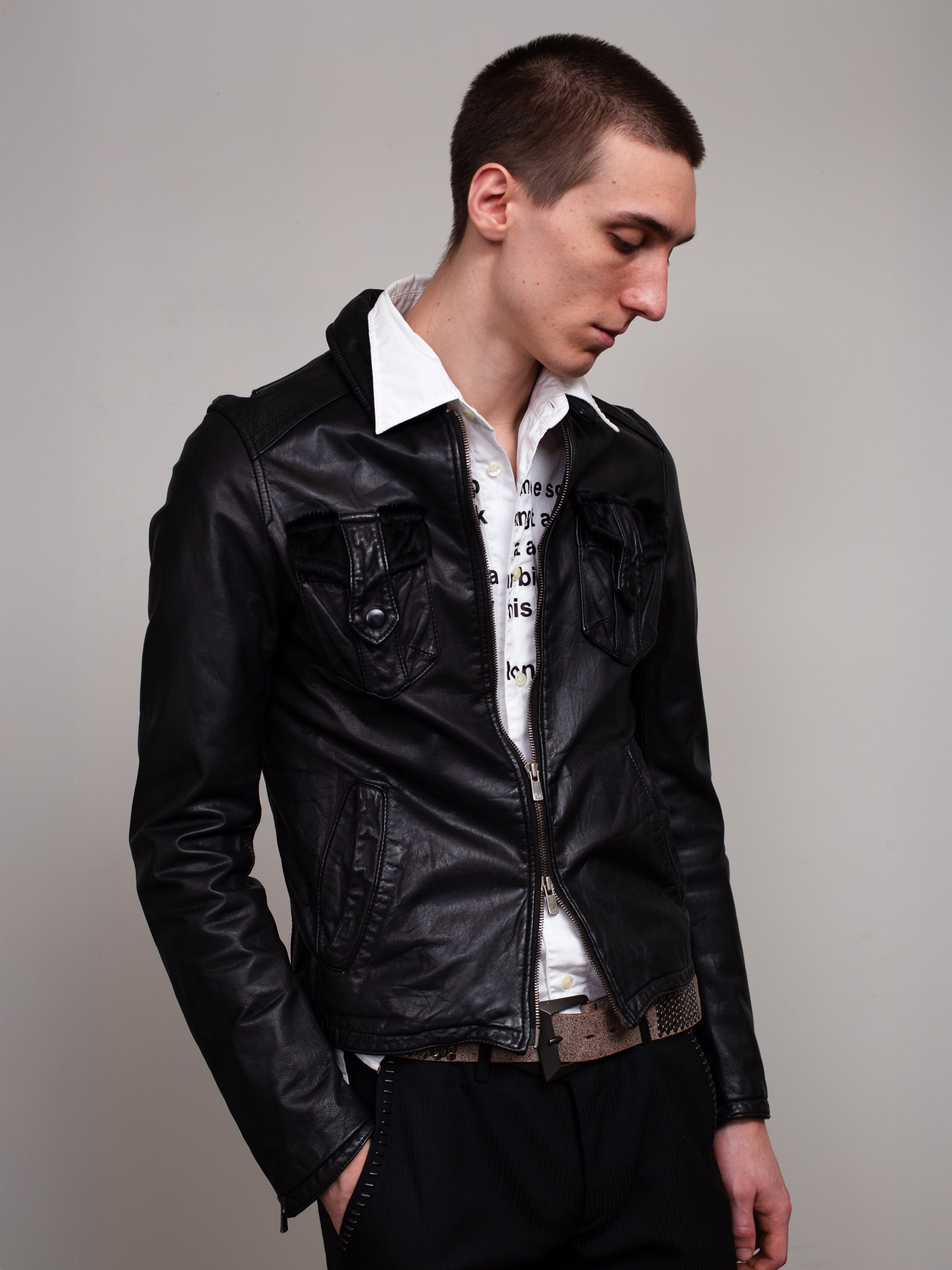 Zip-up Leather Jacket