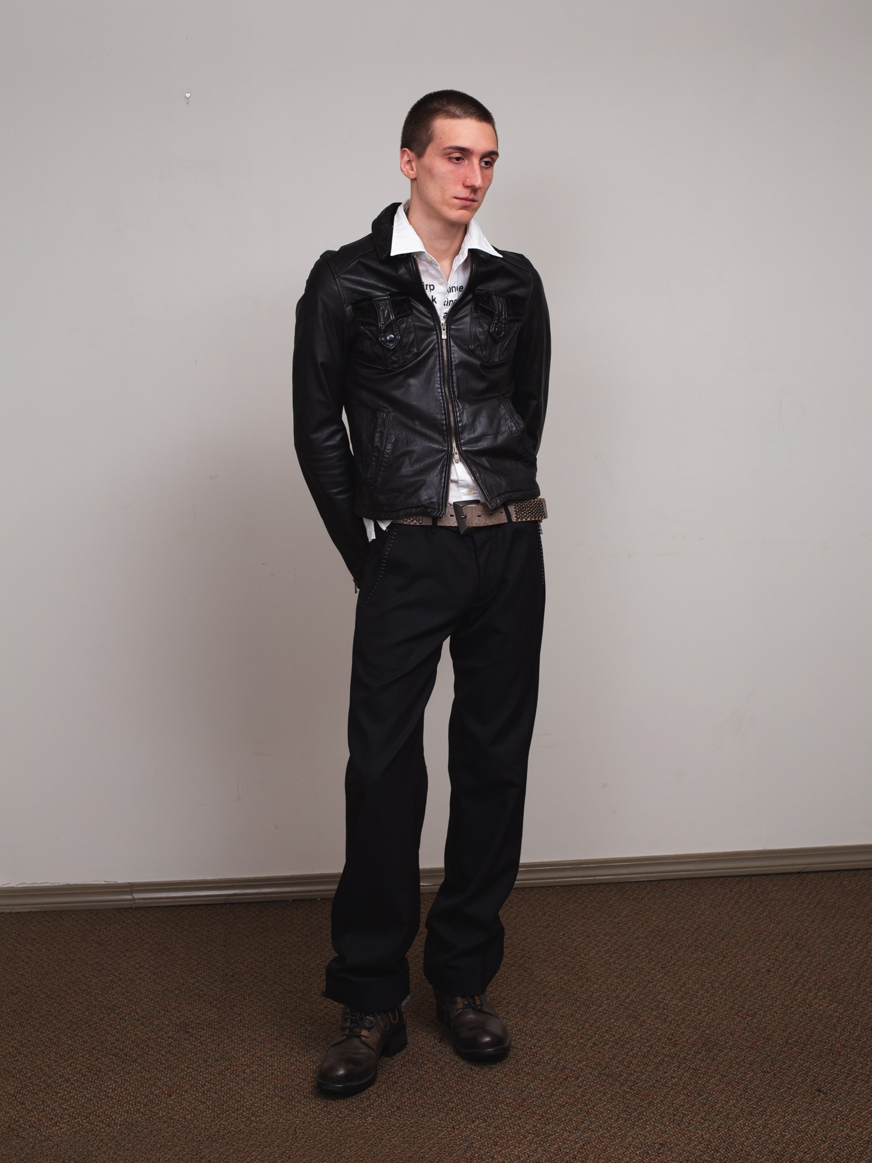 Zip-up Leather Jacket