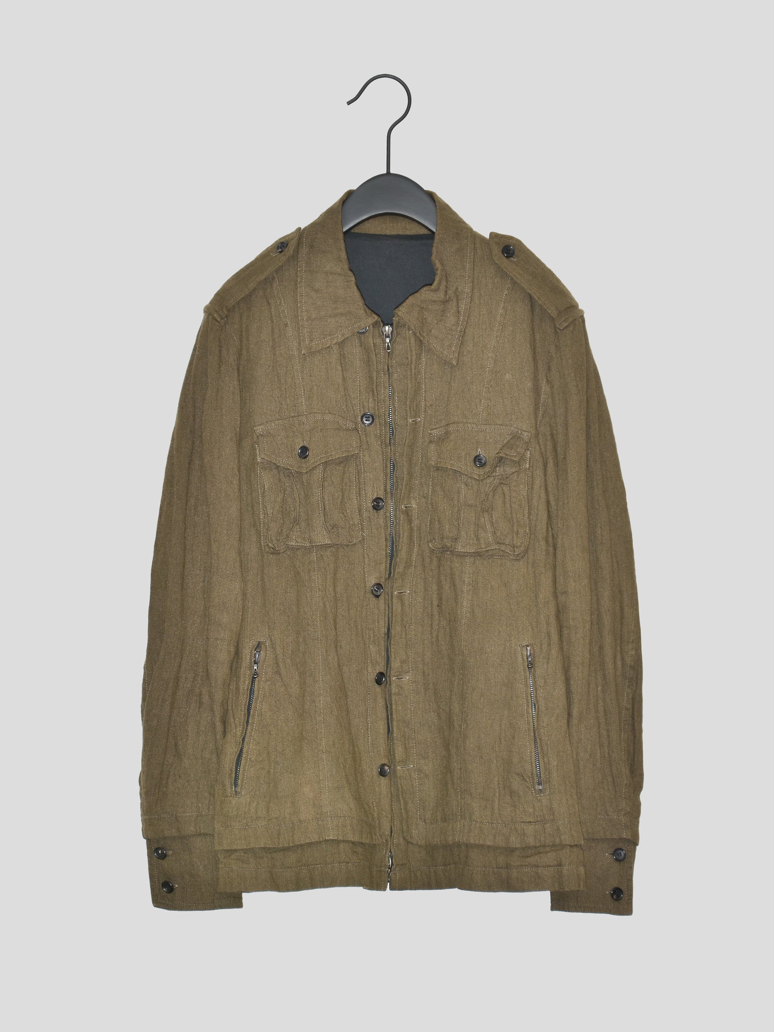 2000s Wrinkled Military Jacket