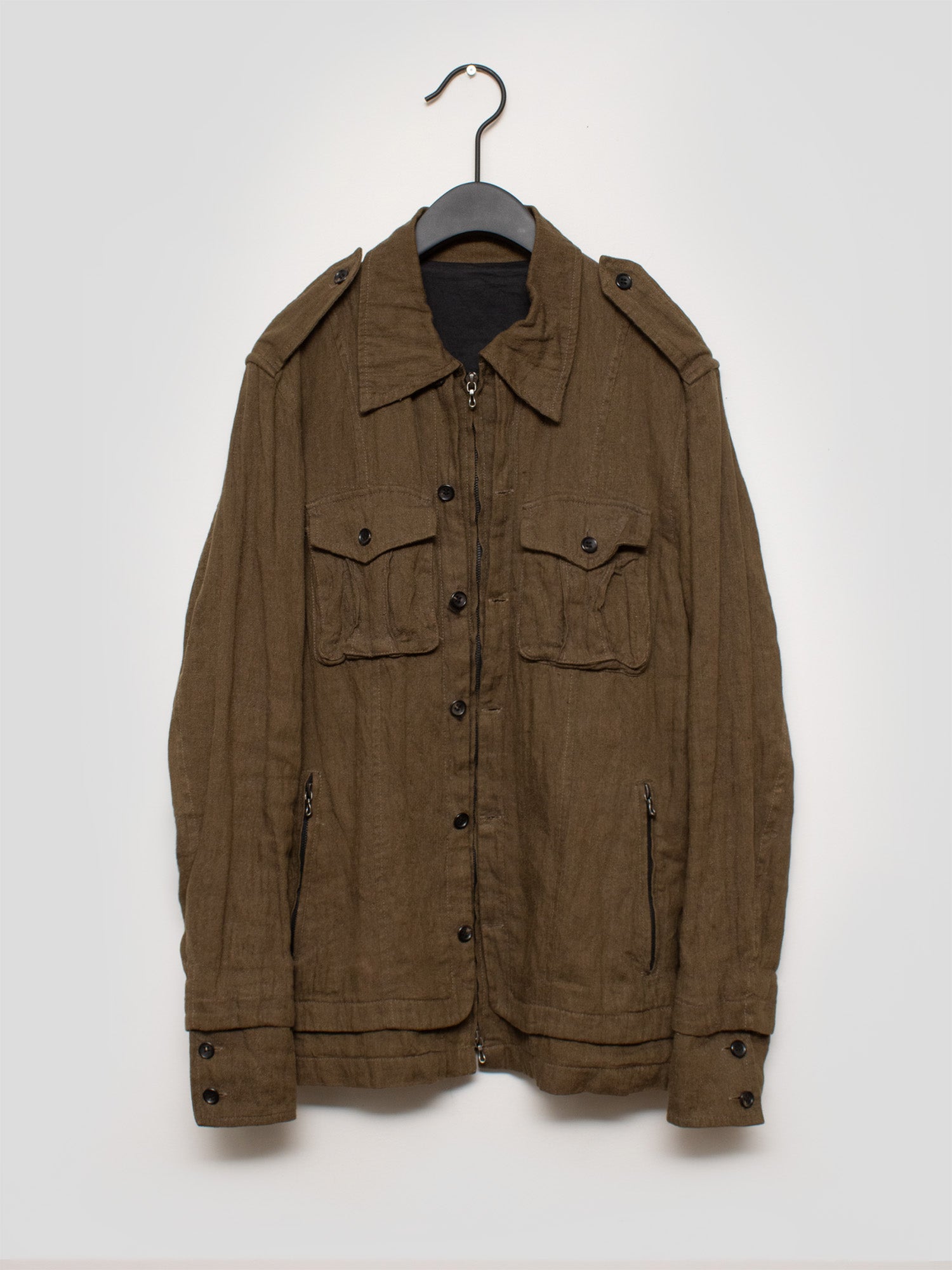 2000s Wrinkled Military Jacket