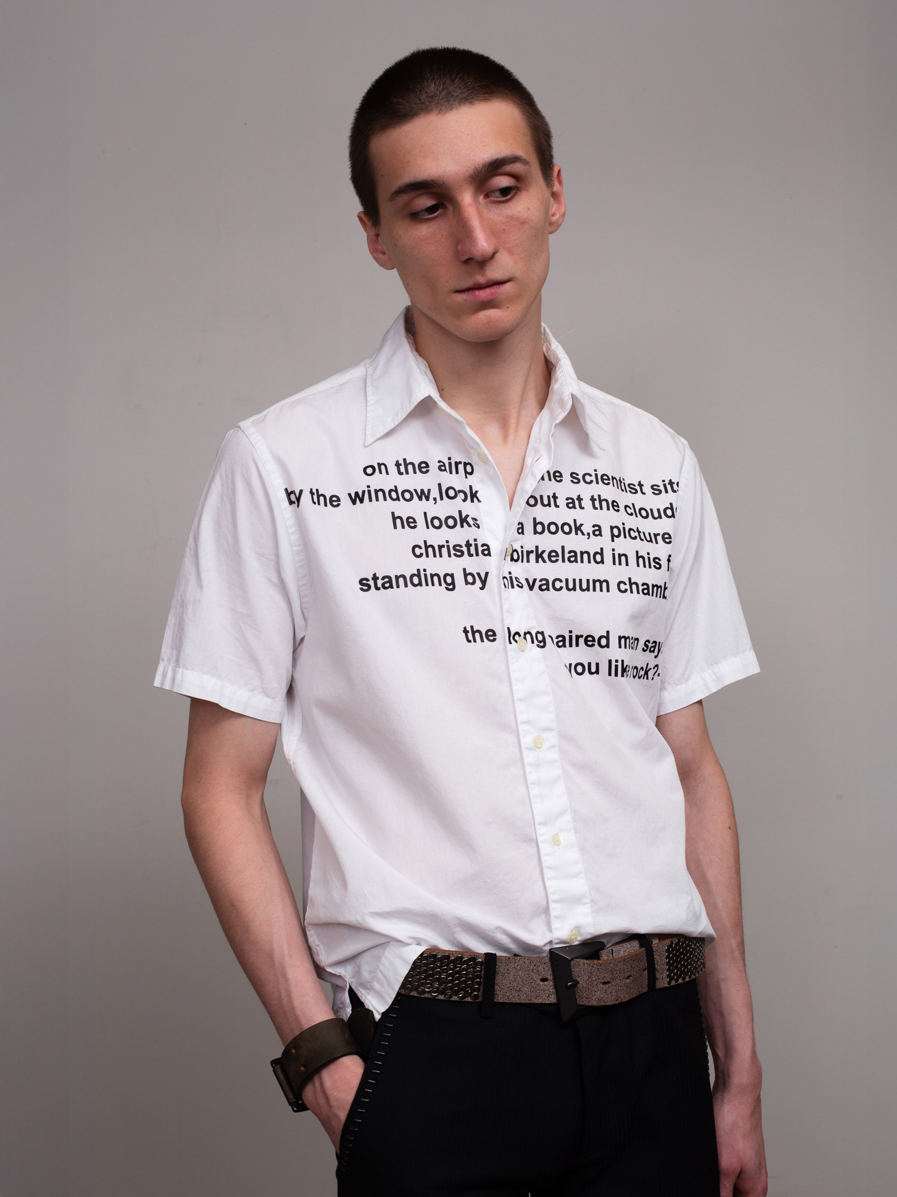 Message Print Short-sleeve Shirt