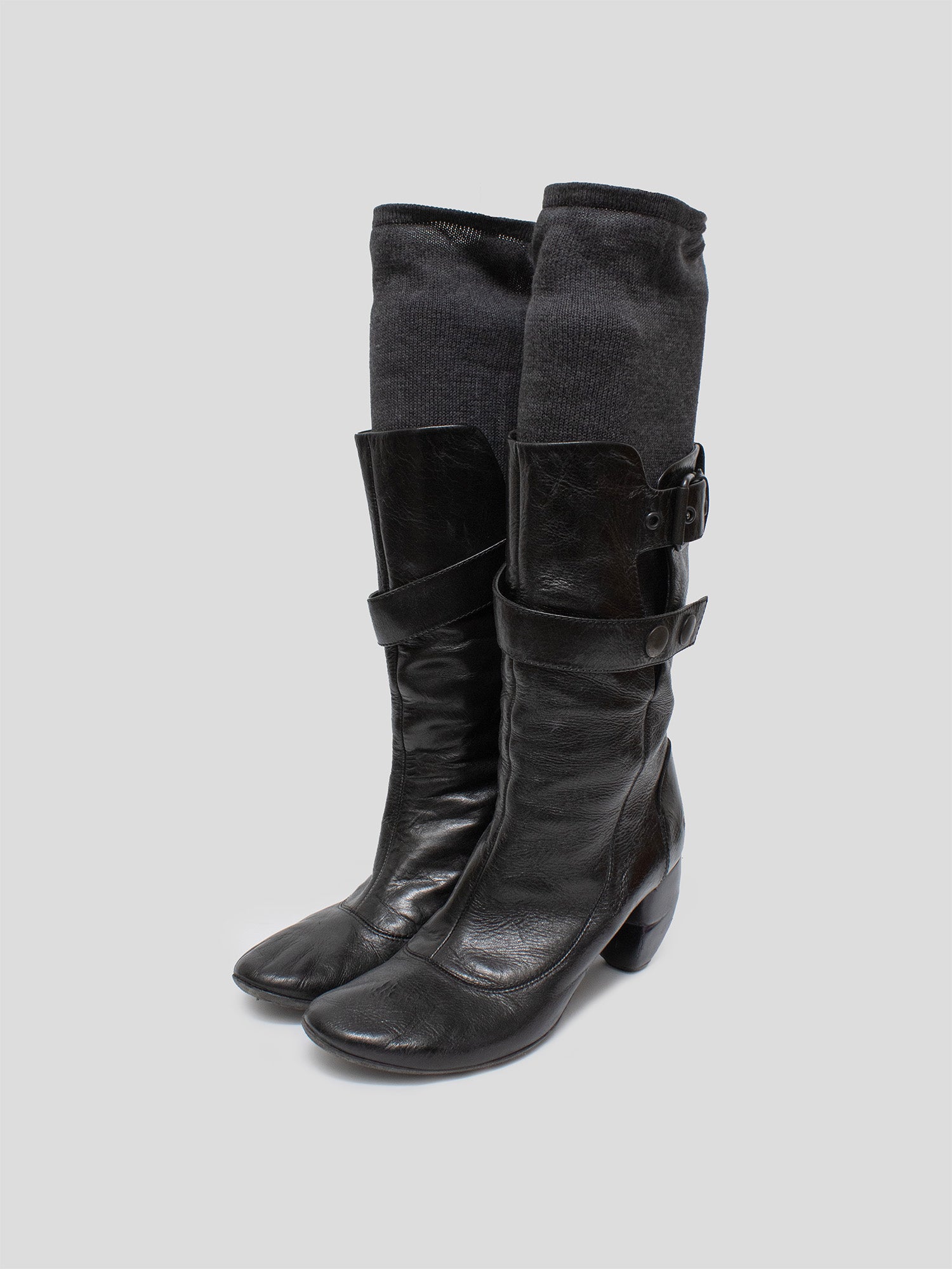 Layered Leather Boots