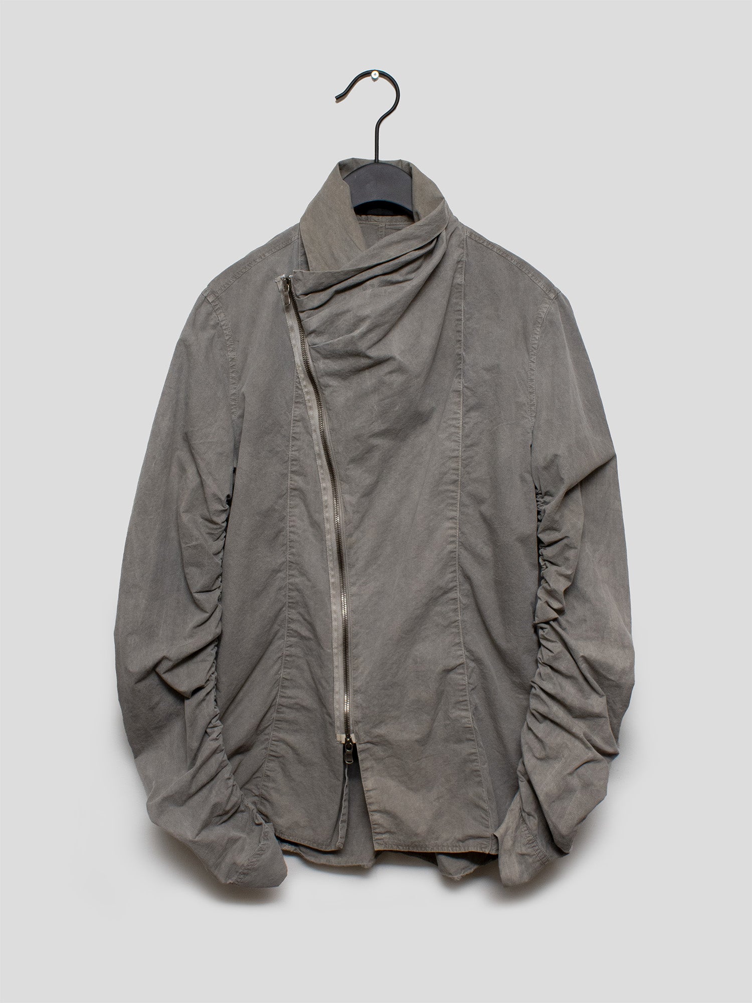 SS12 Gathered-Sleeve Zip-Up Shirt