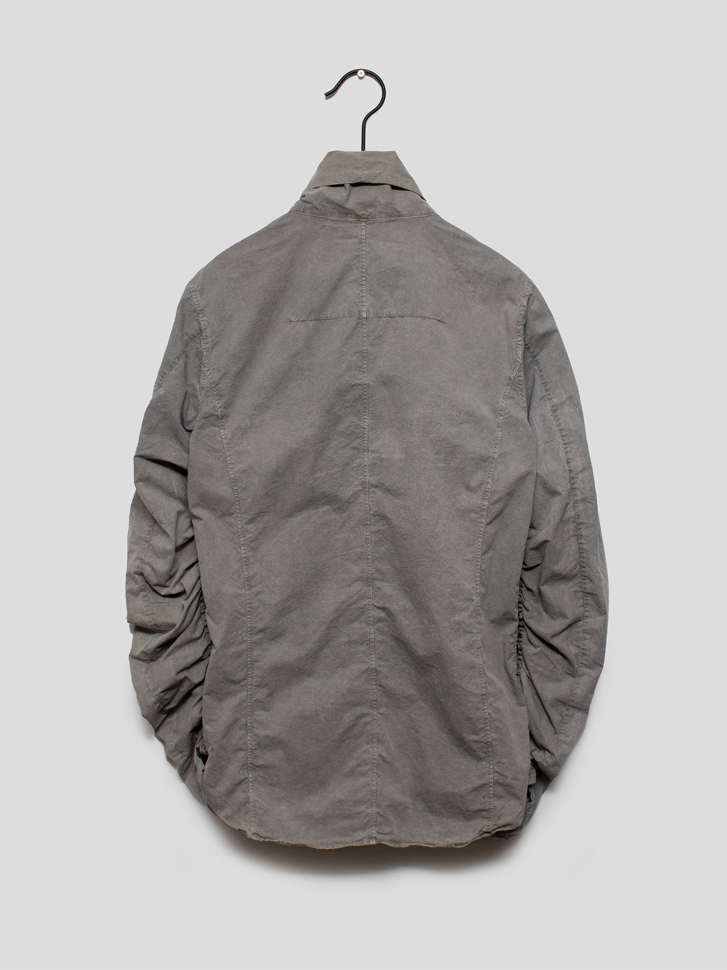 SS12 Gathered-Sleeve Zip-Up Shirt