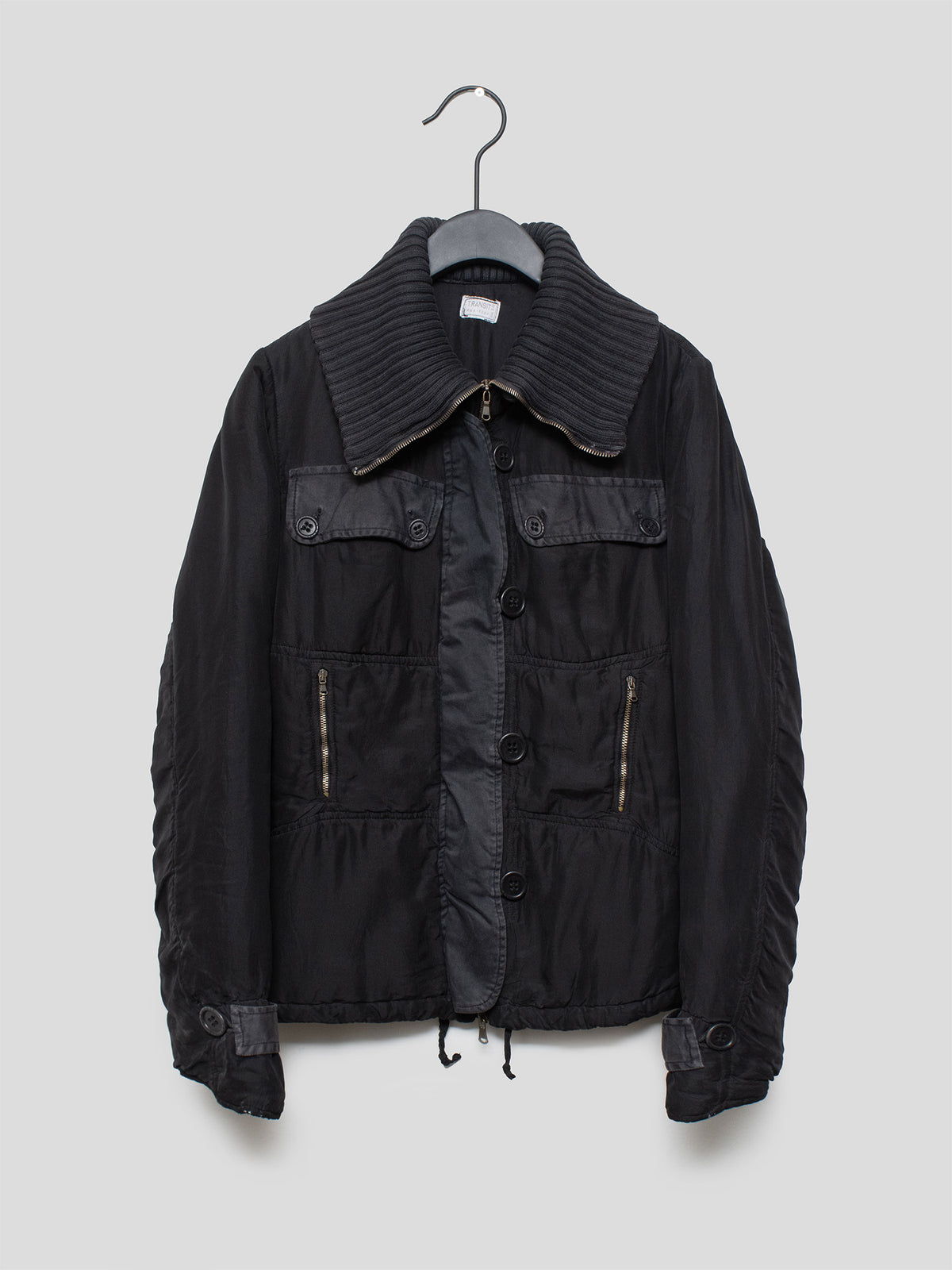 Padded Silk Short Parka
