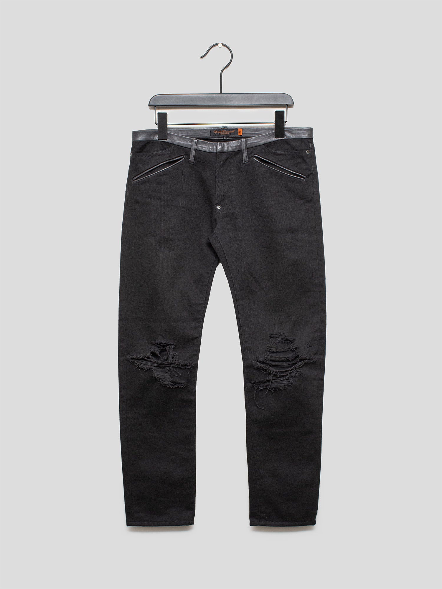 AW05 "Arts & Crafts" Leather-Trim Trousers