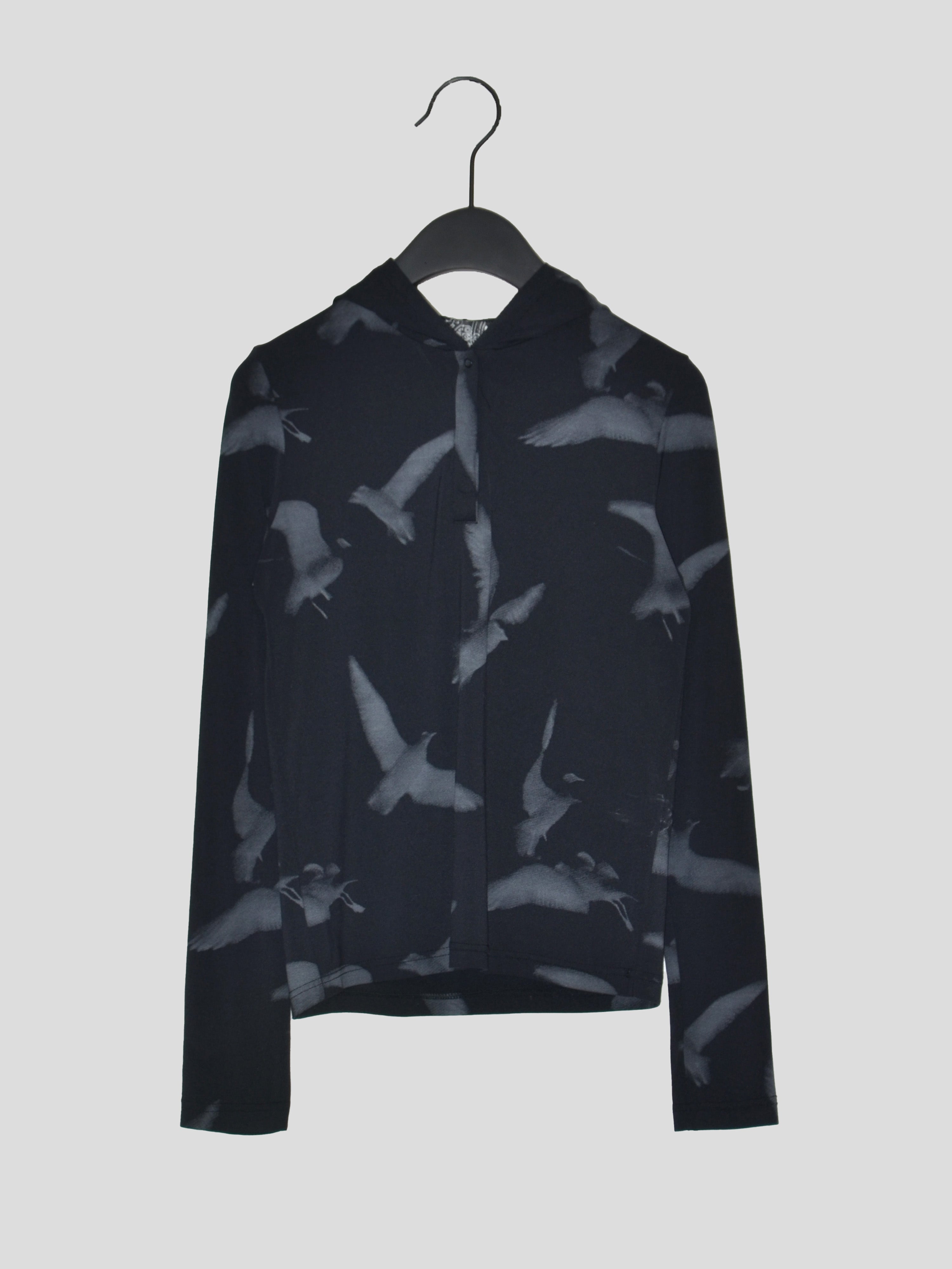 SS98 Bird Print Jersey Hoodie
