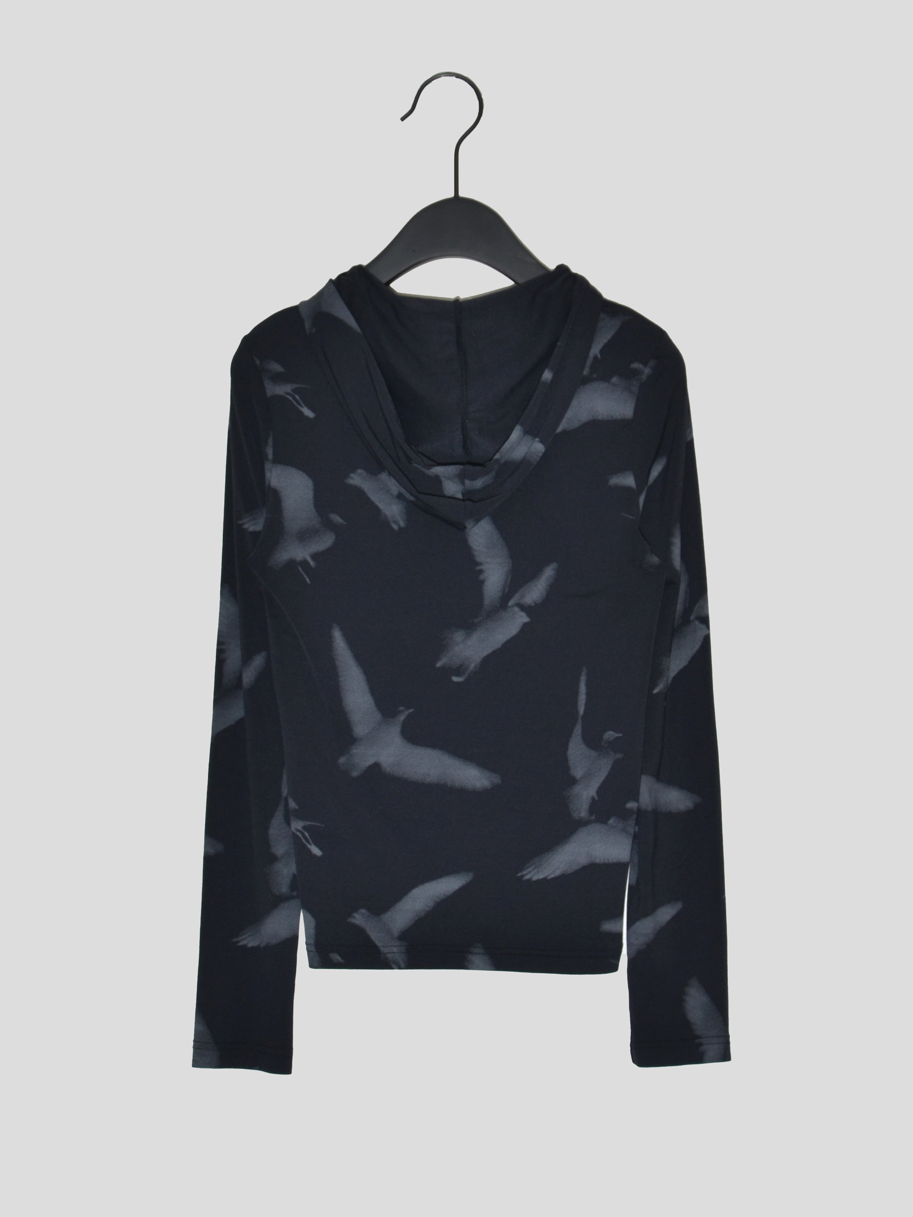 SS98 Bird Print Jersey Hoodie