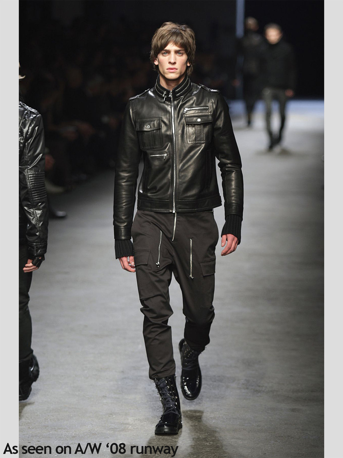 AW08 Multi-Zip Lambskin Moto Jacket