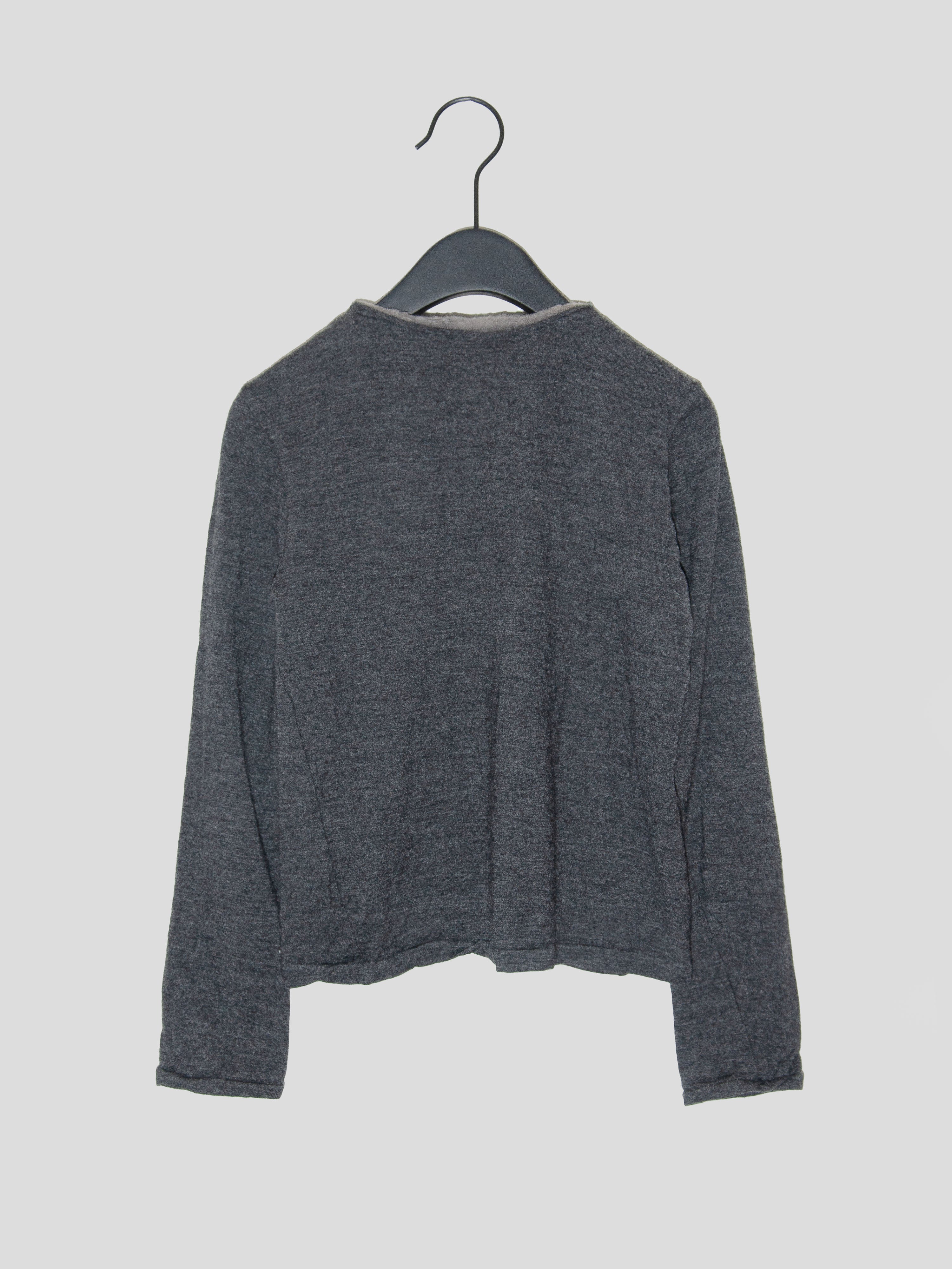 Raw Edge Button Cardigan