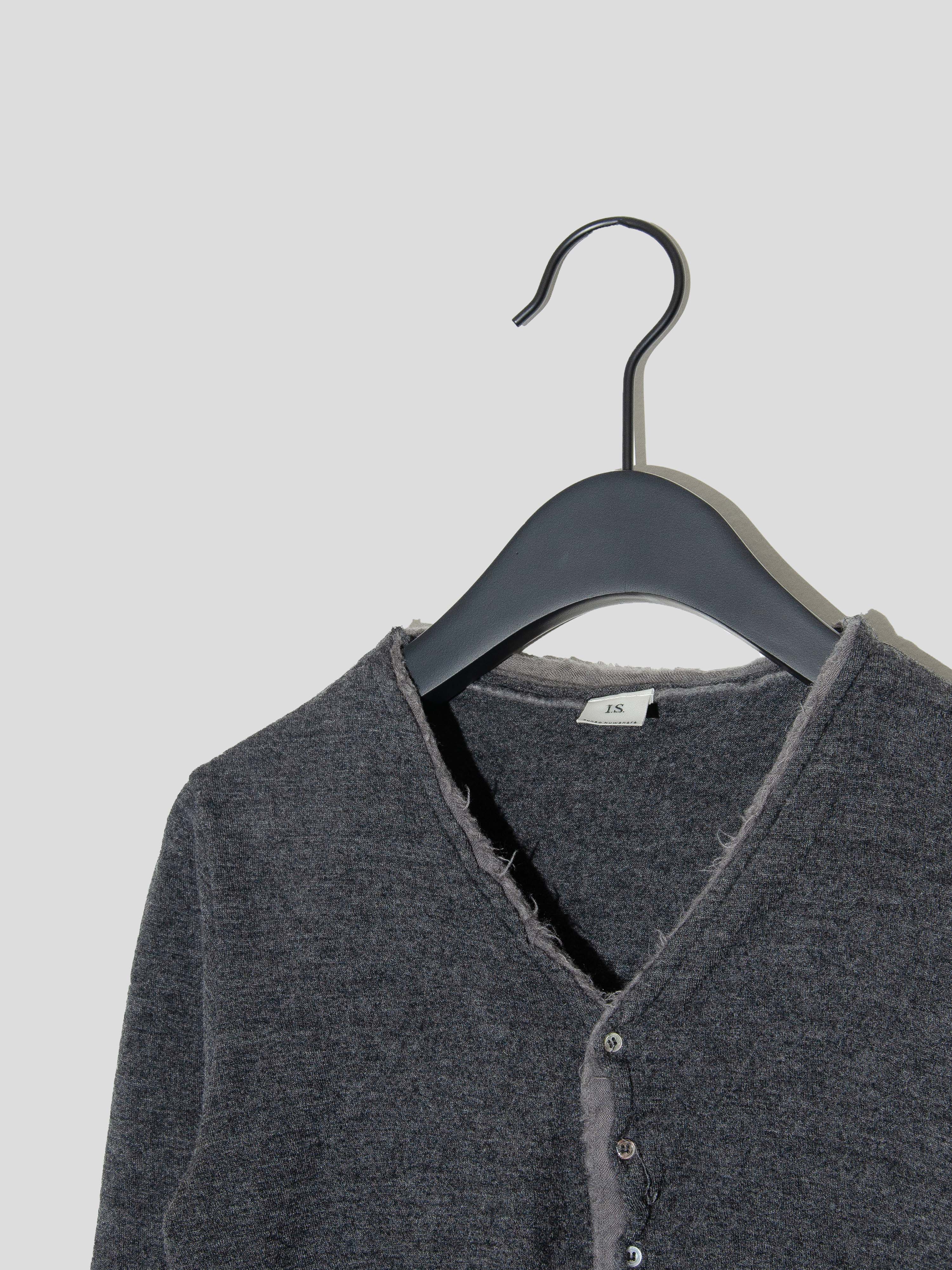 Raw Edge Button Cardigan