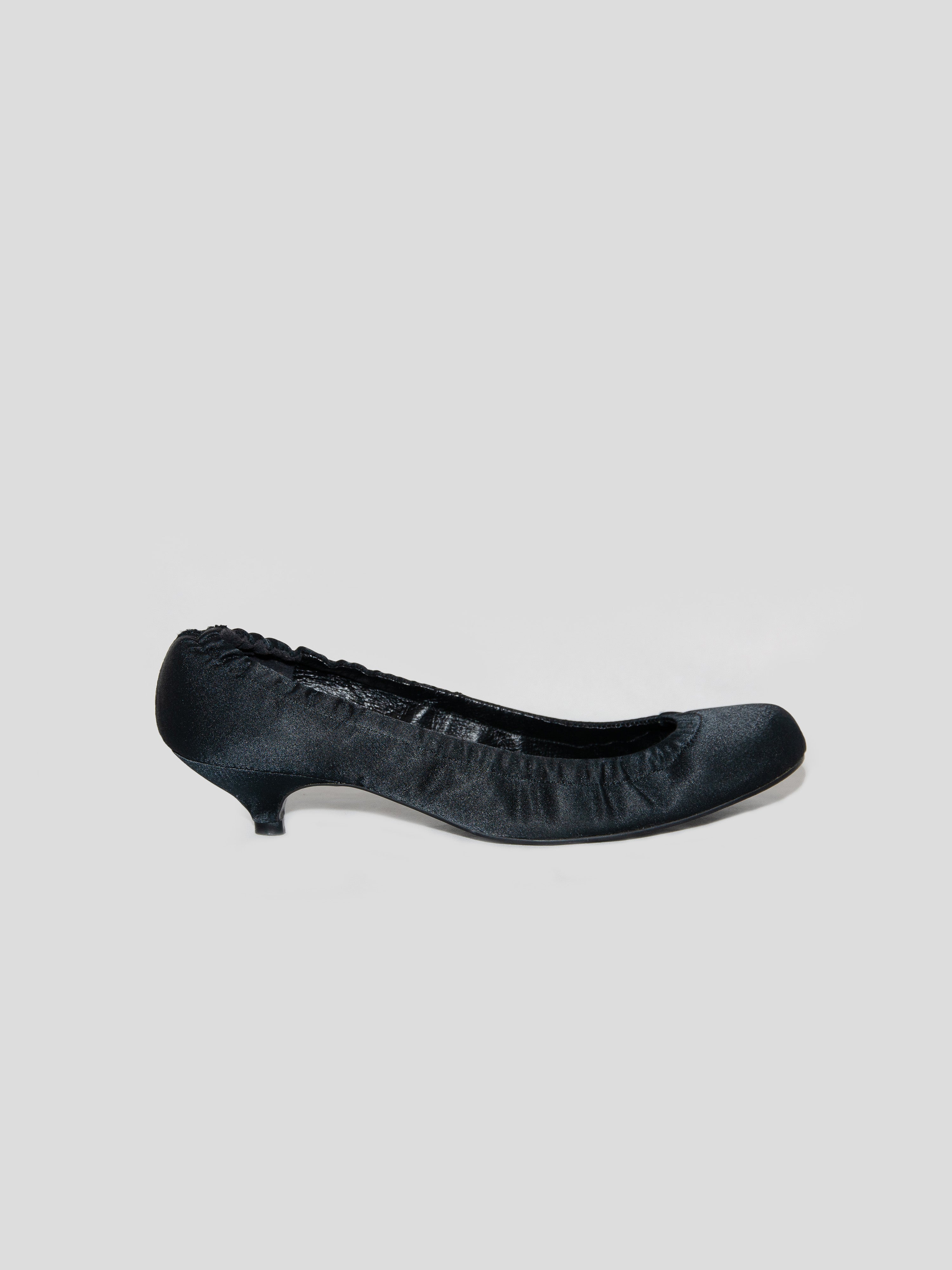 Satin Kitten Heel Pumps