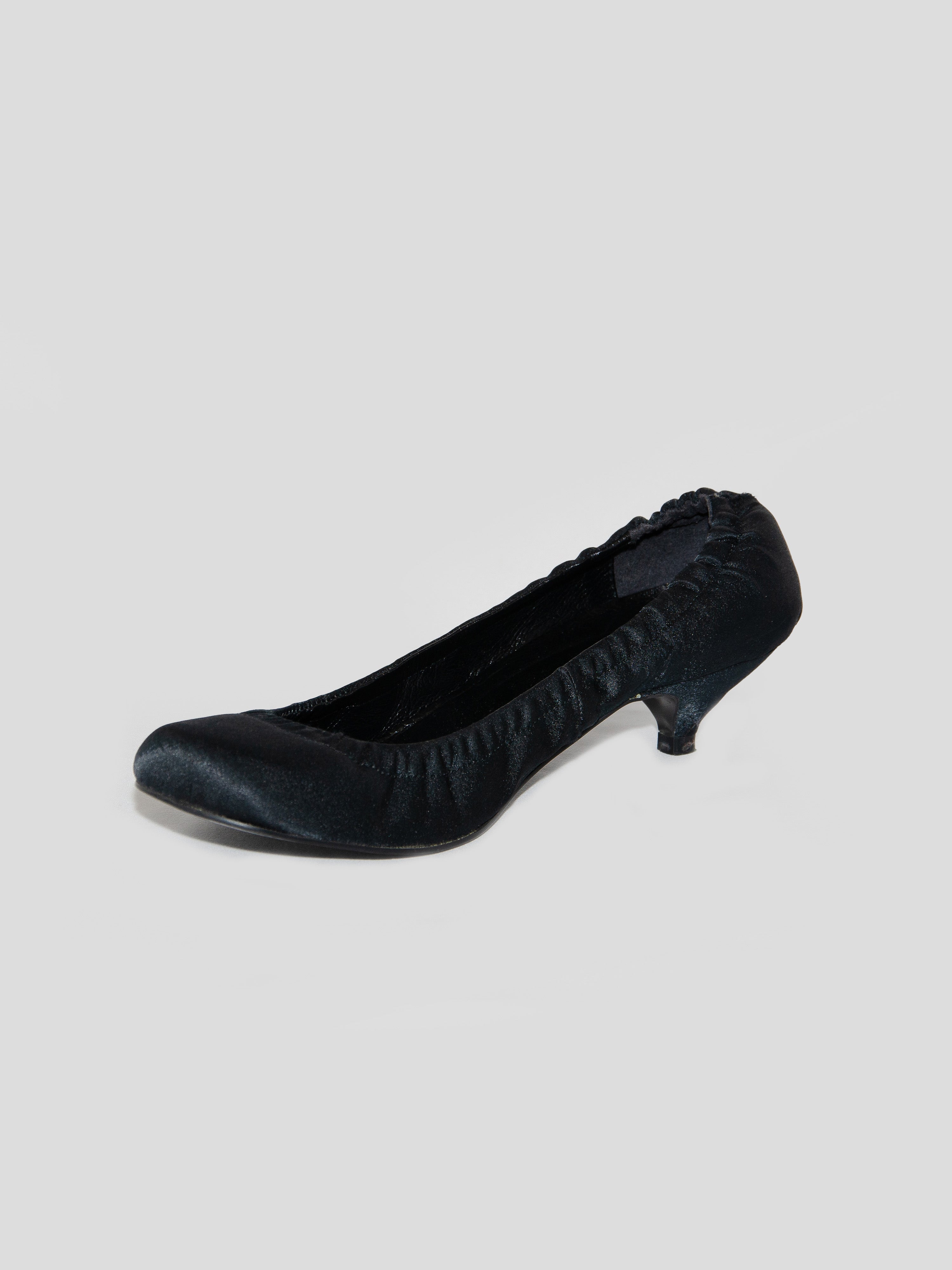 Satin Kitten Heel Pumps